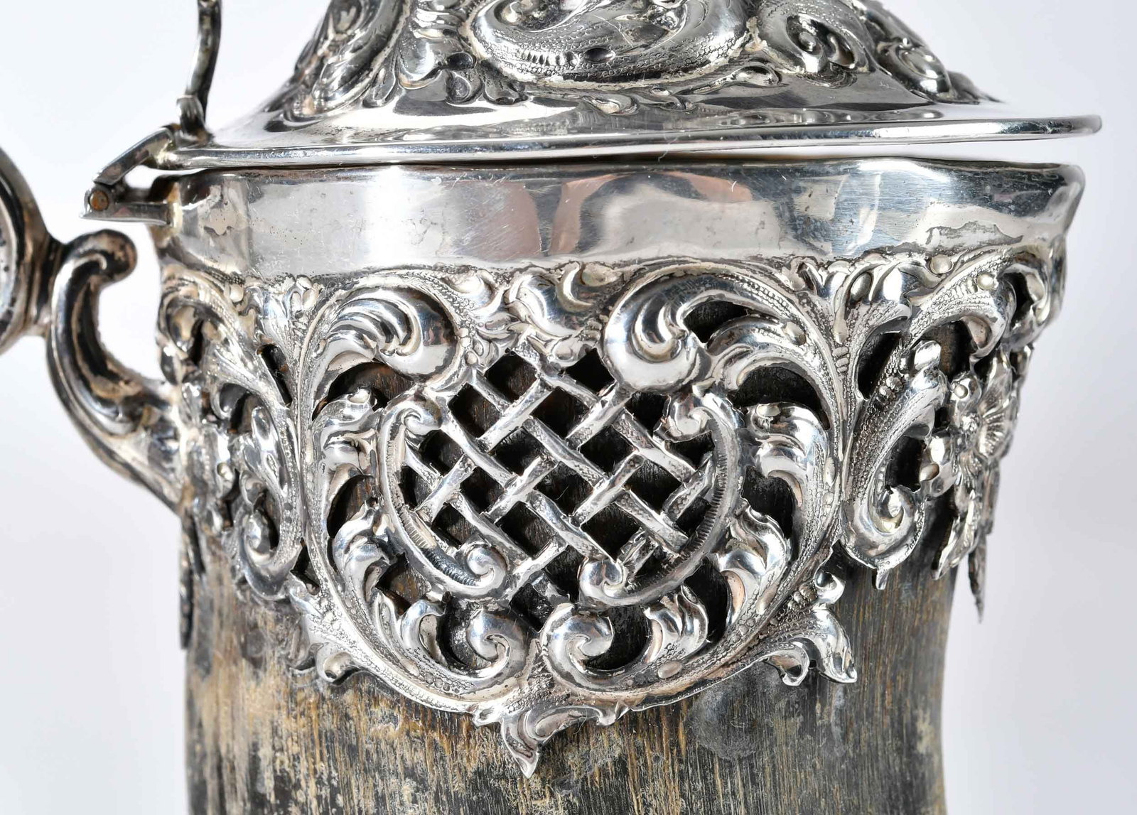 Pair Sterling Mounted Horn Vessels - 4