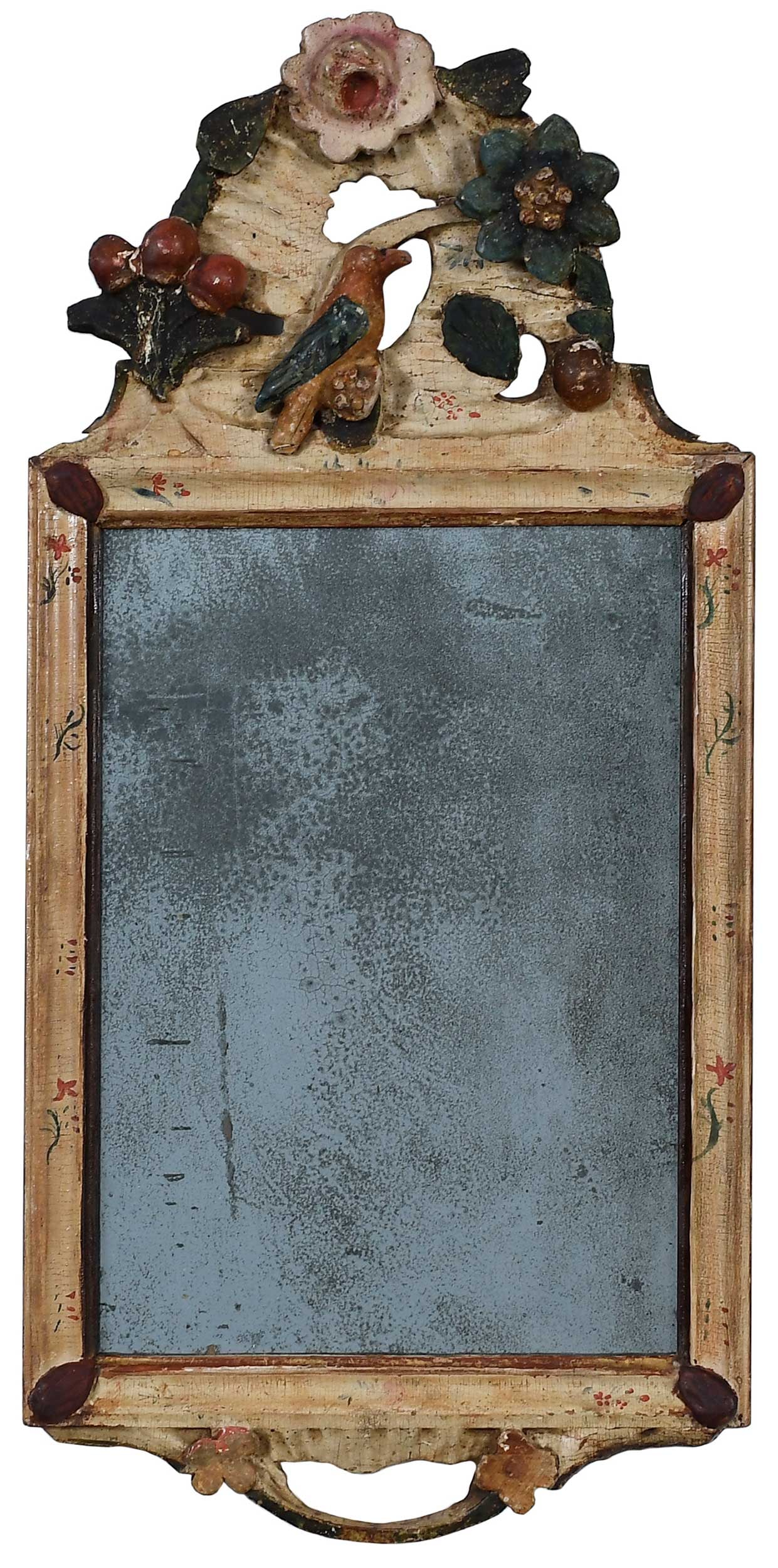 Queen Anne Carved and Paint Decorated Mirror, Liverant Provenance (1 of 11)