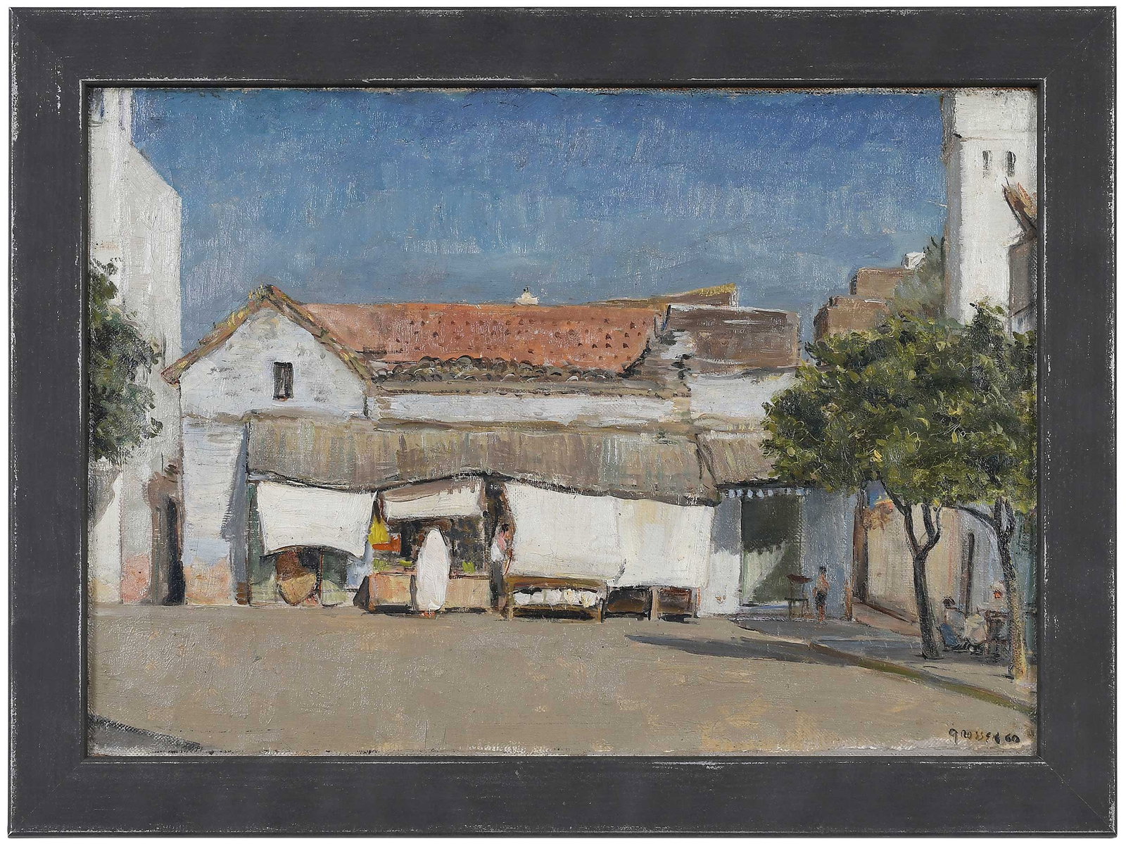 Maurice Grosser: (American, Alabama, 1903-1986) Mediterranean Landscape, signed lower right "Grosser 60", oil on canvas, 14 x 20 in.; painted wood frame, 17-1/4 x 23-1/4 in. Provenance: Barridoff Galleries, South Port