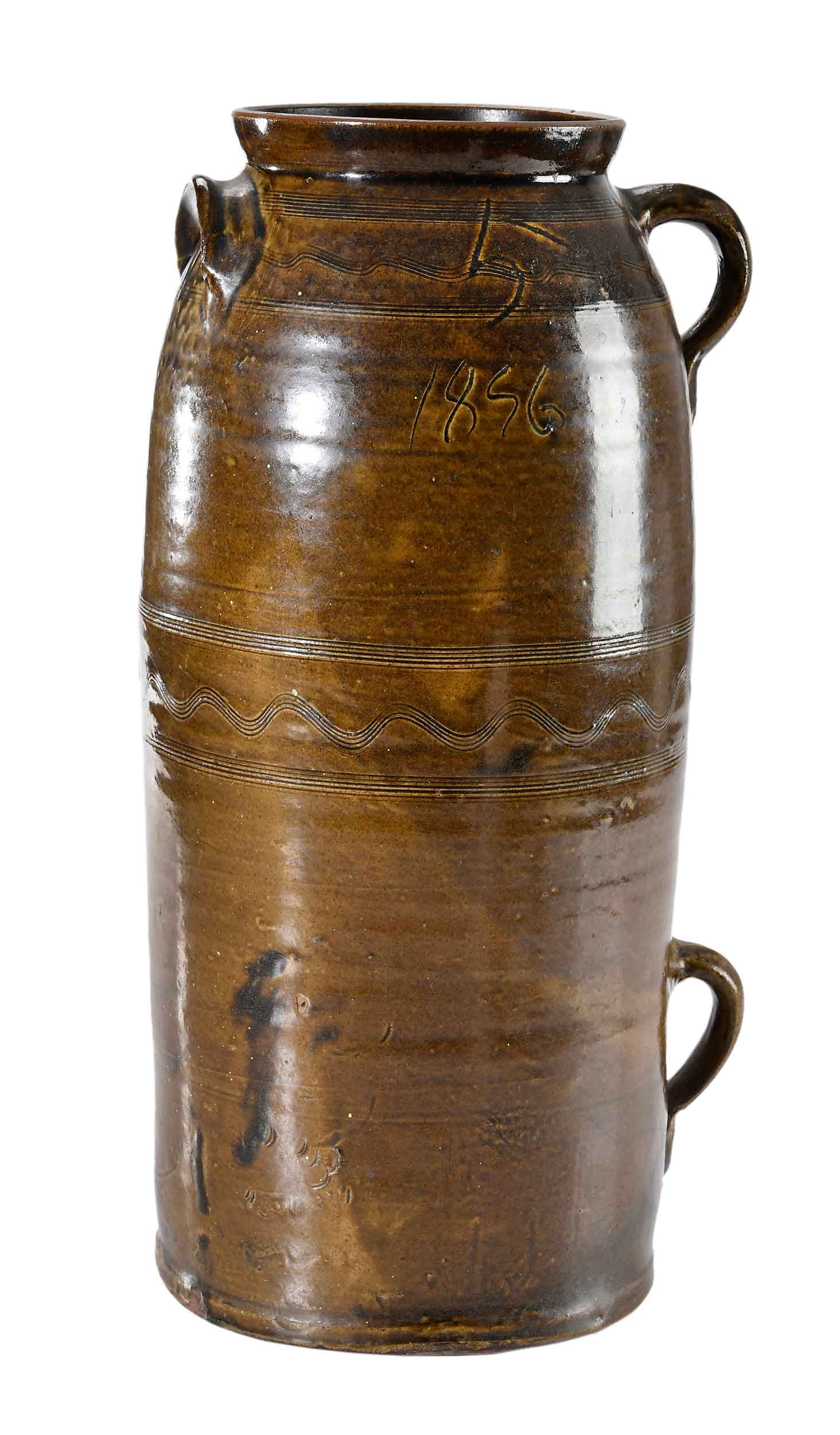 Rare Monumental Sand Mountain, Alabama 1856 Dated and Decorated Stoneware Churn (1 of 16)