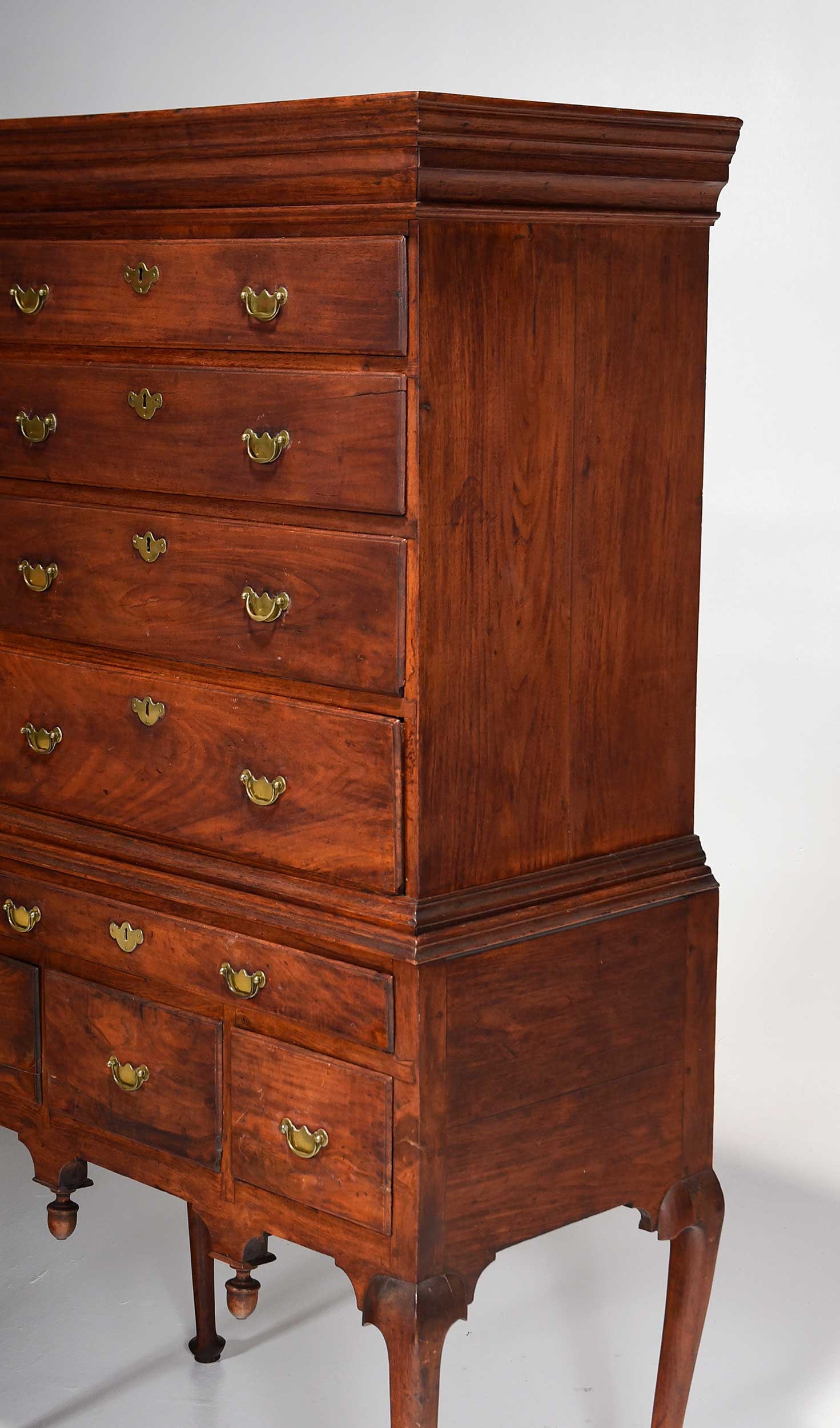 Marshall Family Massachusetts Queen Anne Rare High Chest and Dressing Table Suite, - 10