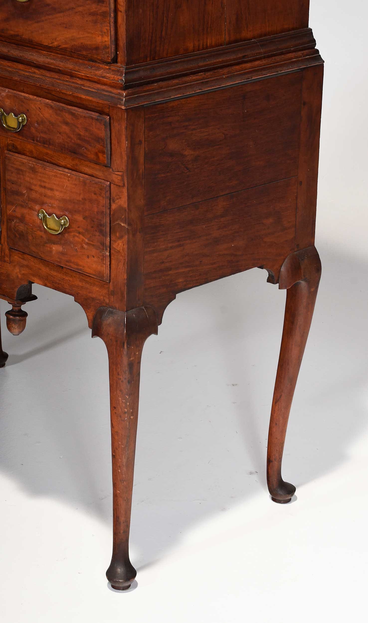 Marshall Family Massachusetts Queen Anne Rare High Chest and Dressing Table Suite, - 11