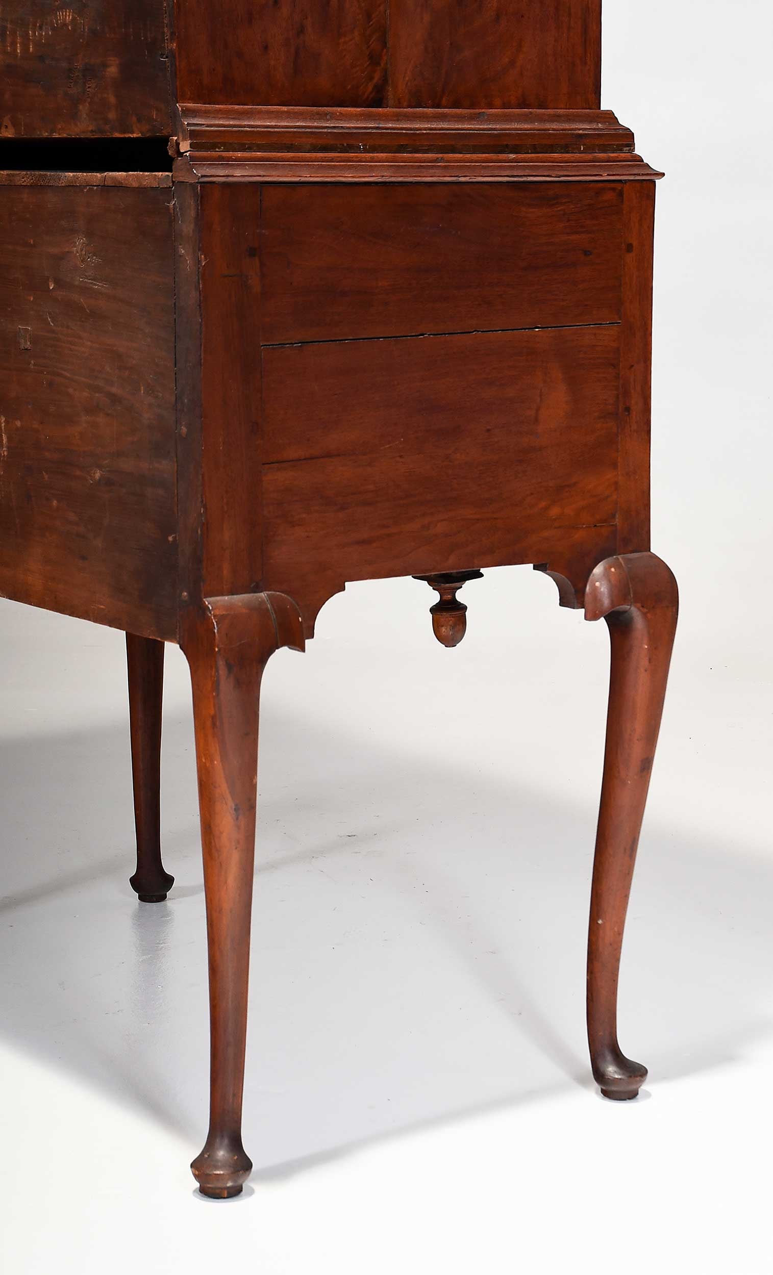 Marshall Family Massachusetts Queen Anne Rare High Chest and Dressing Table Suite, - 15