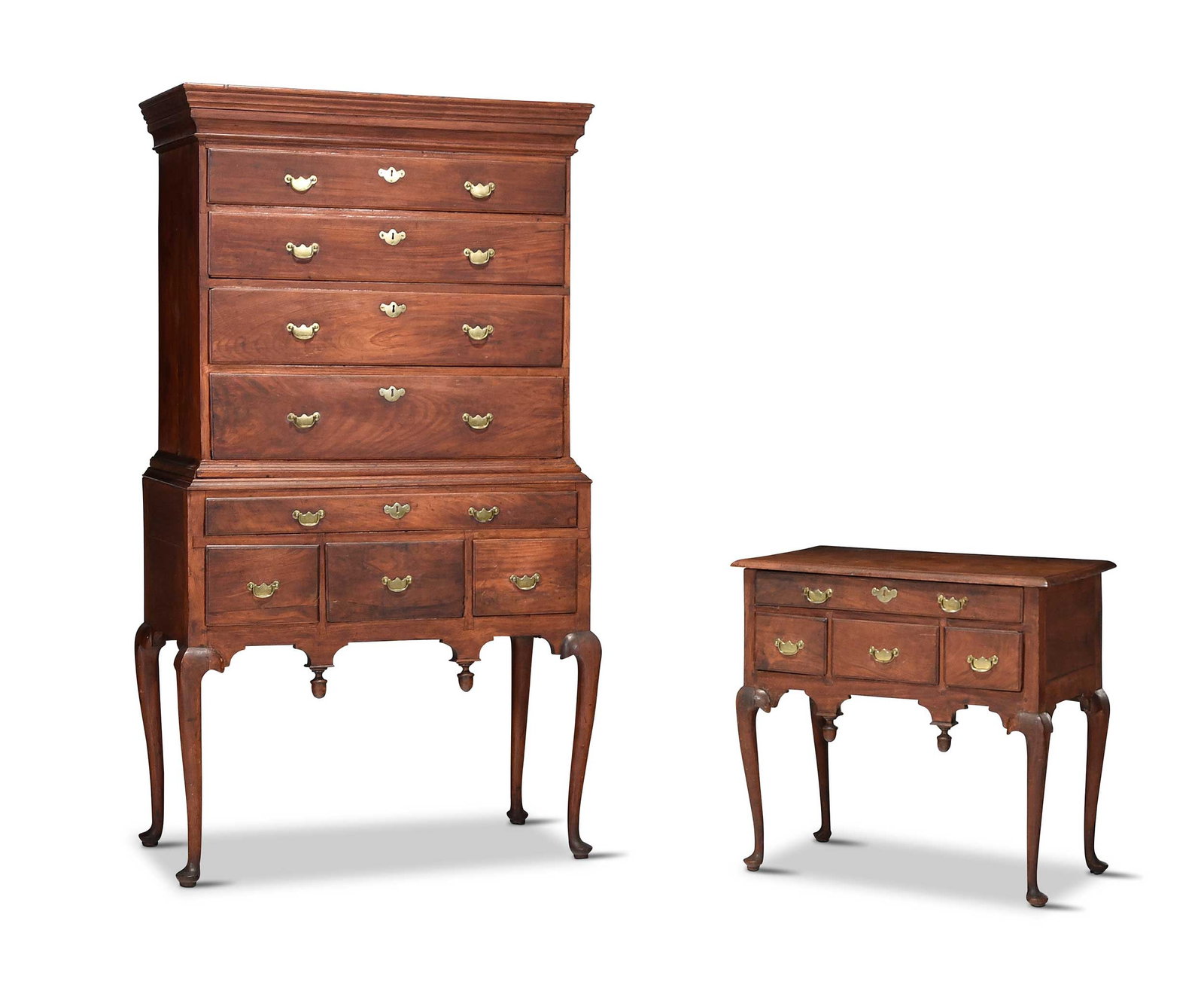 Marshall Family Massachusetts Queen Anne Rare High Chest and Dressing Table Suite, (1 of 20)