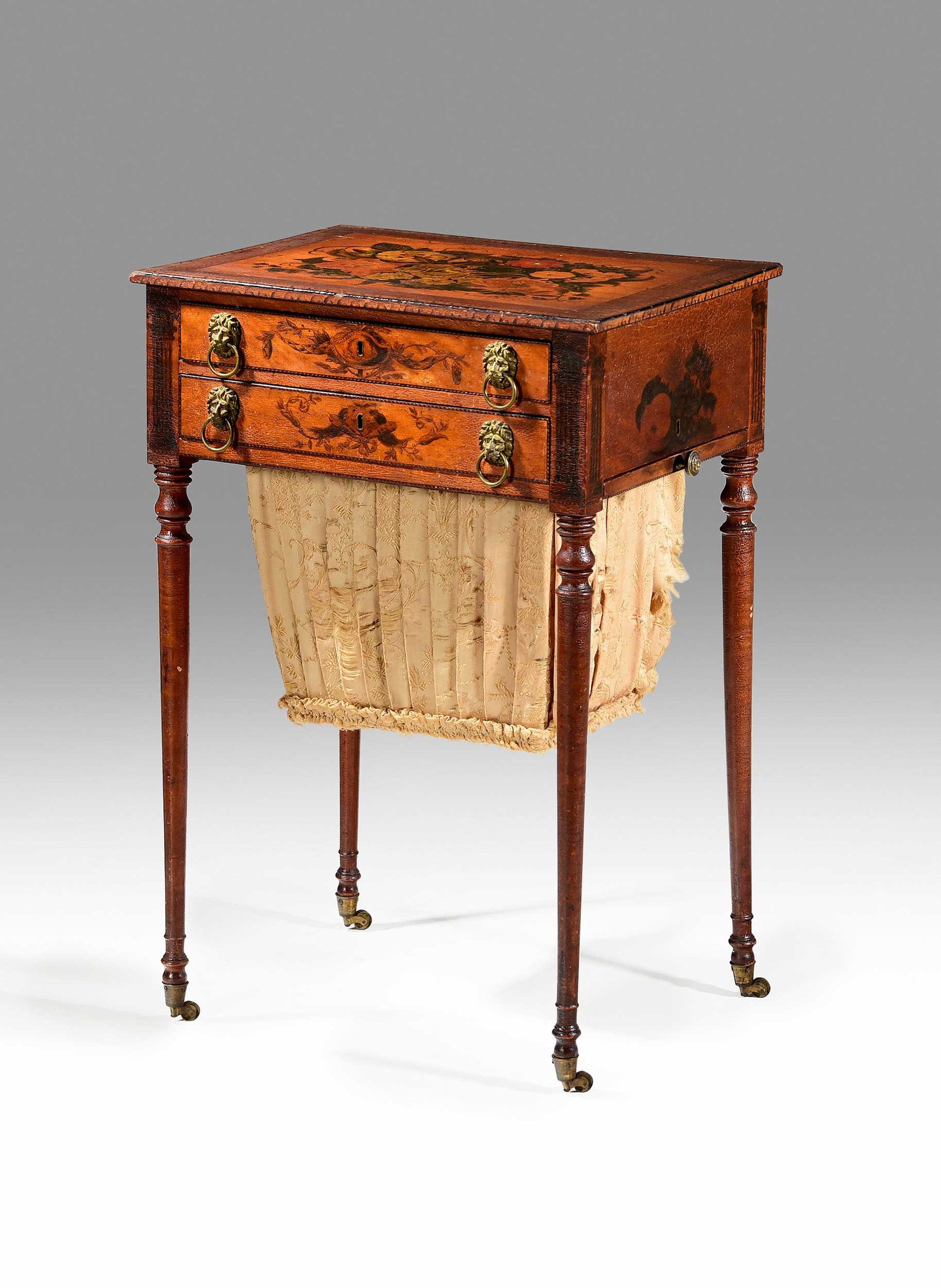 Important Seymour Federal Painted Mahogany & Maple Work Table, Sack & Christie's Provenance (1 of 20)