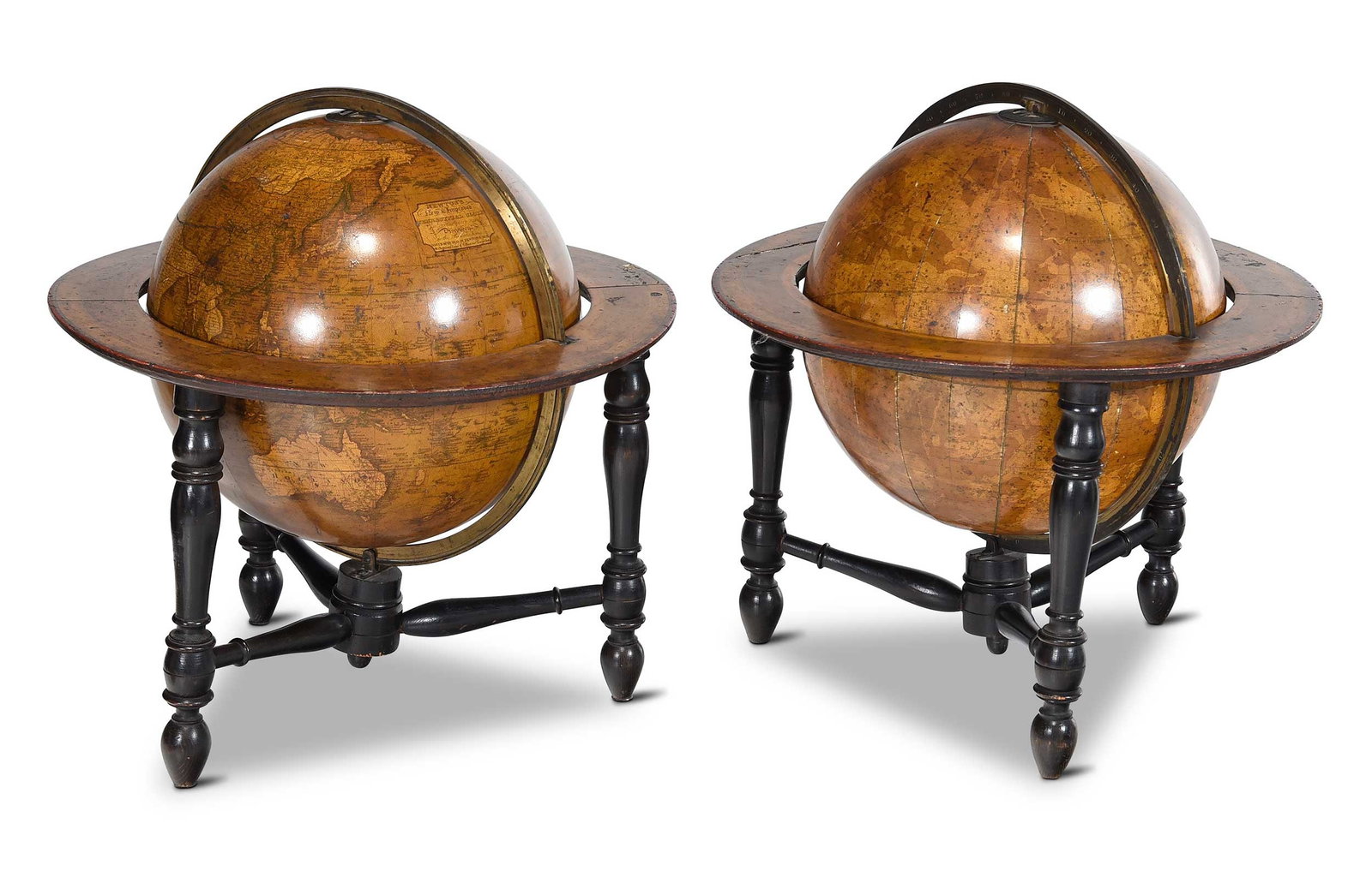 Fine Pair Celestial/Terrestrial Newton & Son Tabletop Globes (1 of 9)