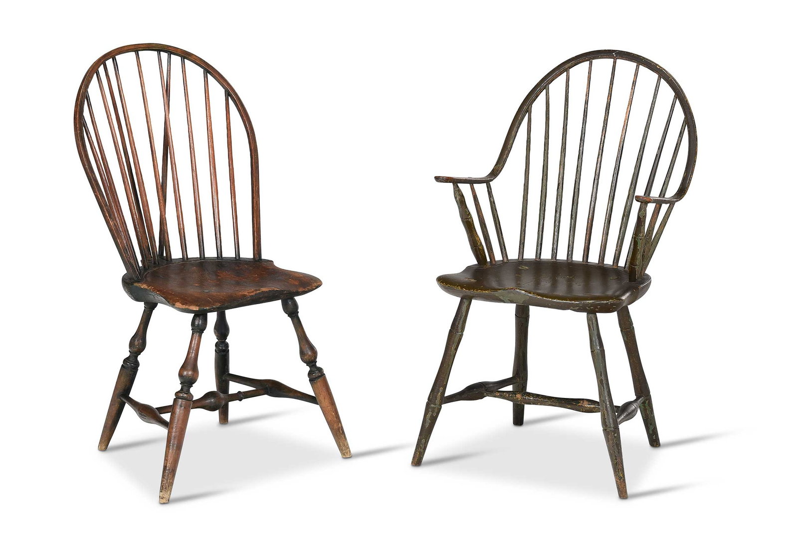 Two American Paint Decorated Windsor Chairs in Early Surfaces (1 of 12)