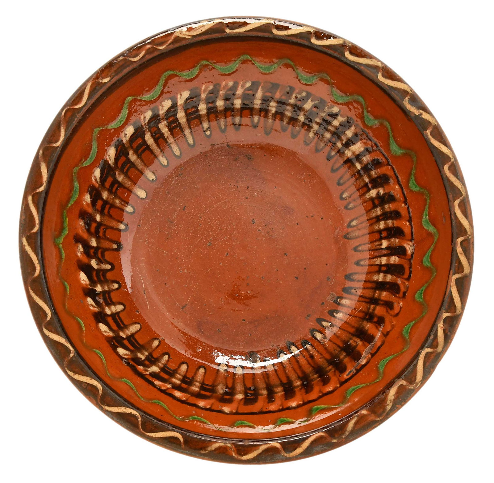 Henry Adam Hagerstown, Maryland Attributed Slip Decorated Earthenware Bowl (1 of 12)