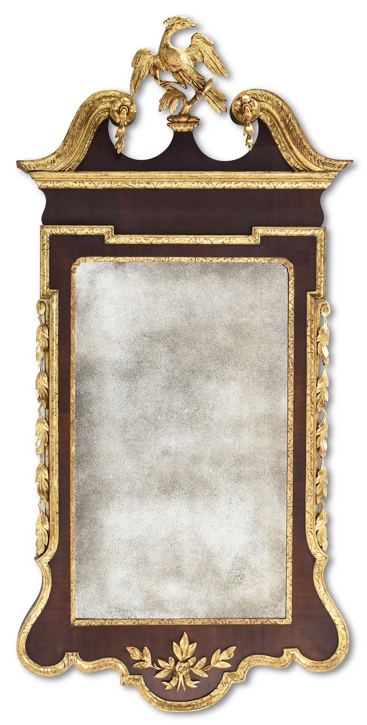 Fine George III Parcel Gilt Mahogany Mirror with Phoenix, Ex. Lammot Du Pont Copeland Collection (1 of 19)