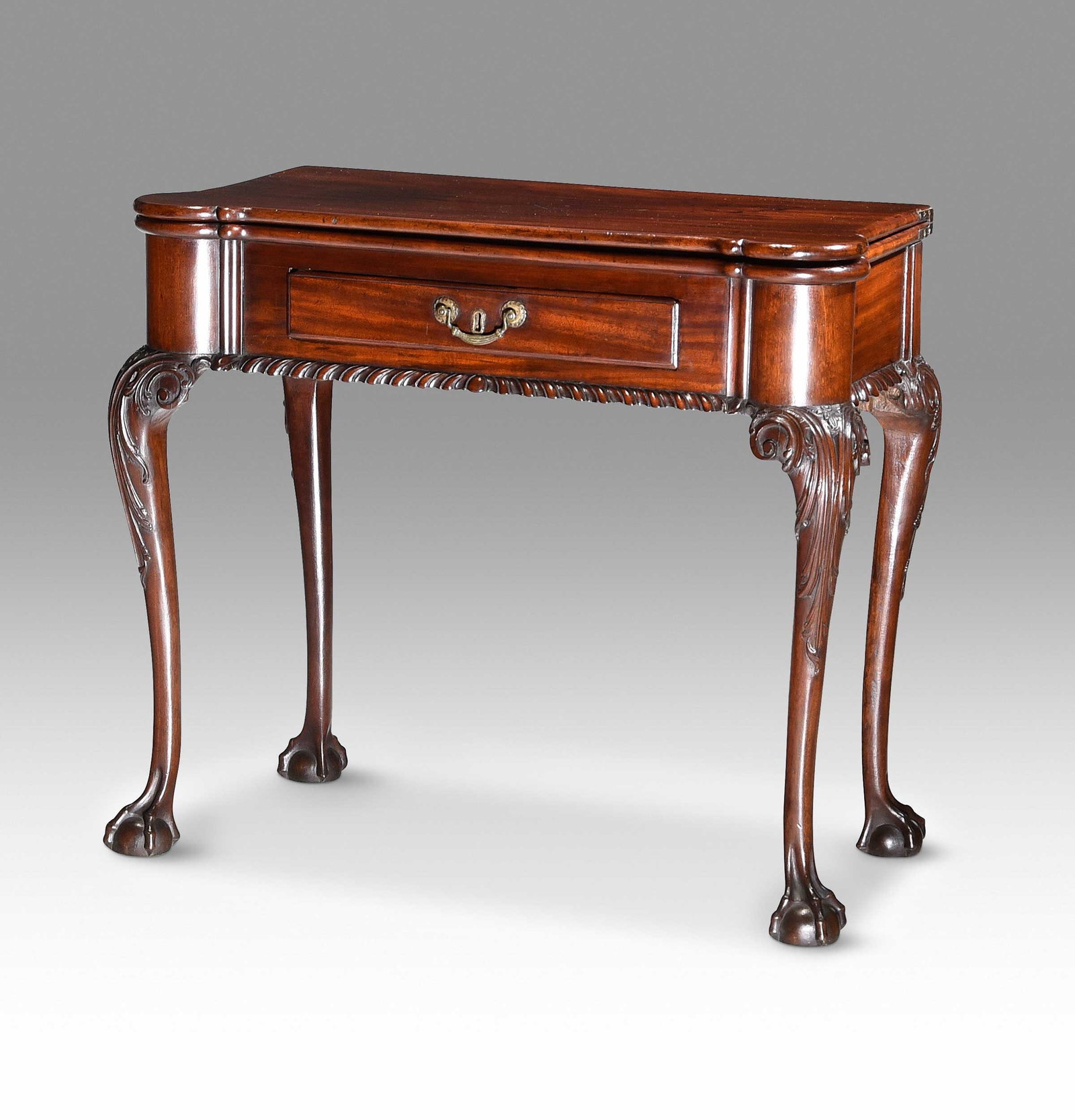 Fine Philadelphia Chippendale Carved Mahogany Turret Corner Card Table, Kinzle Provenance (1 of 20)