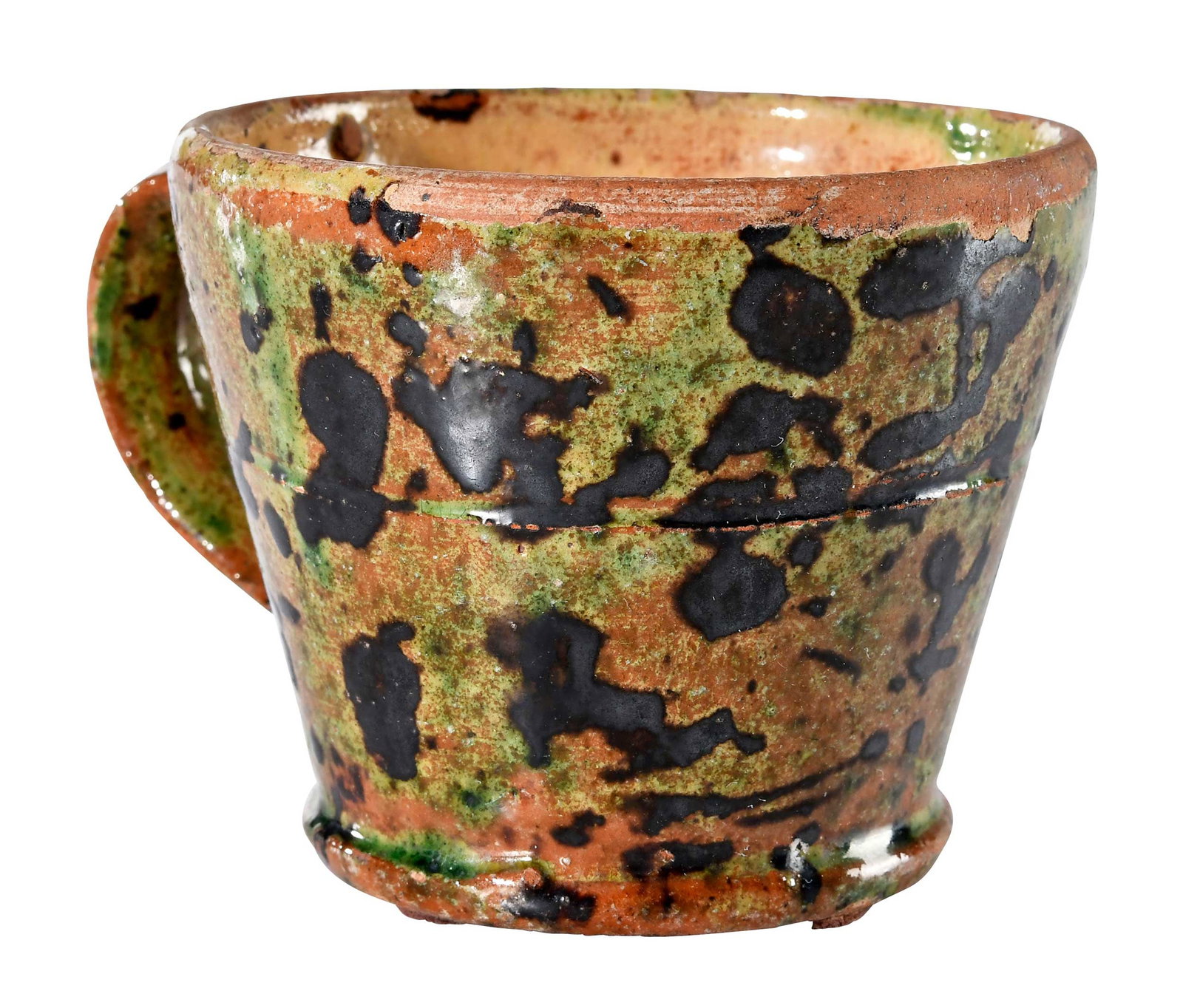 Rare Small Anthony Bacher Winchester, Virginia Multi Slip Glazed Earthenware Cup (1 of 14)