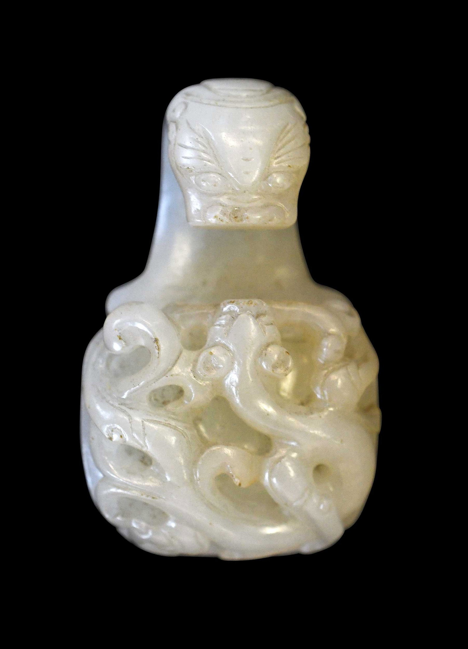 Chinese Carved Jade Dragon Form Belt Hook (1 of 4)