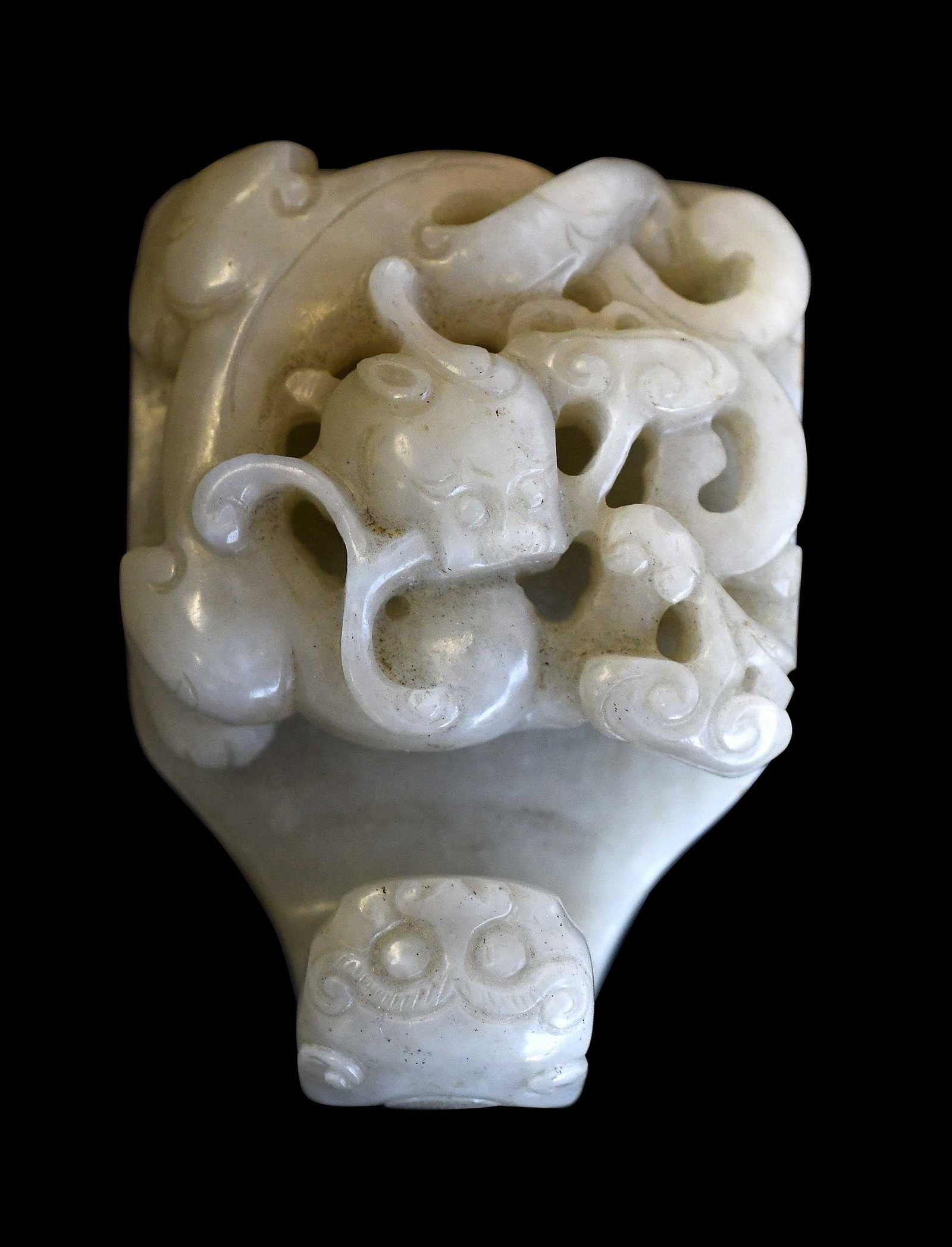 Chinese Carved Jade Dragon and Chilong Belt Hook (1 of 3)