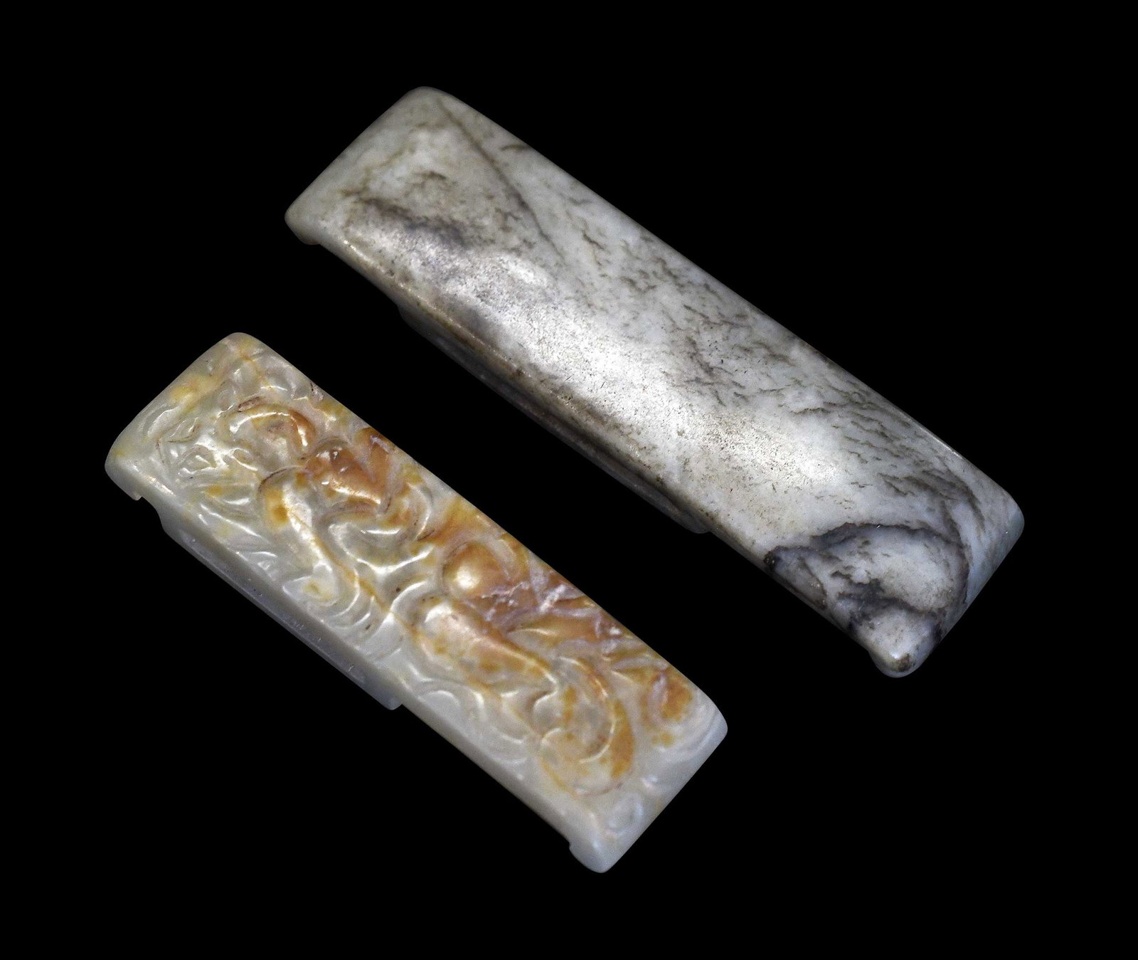 Two Chinese Carved Jade Sword Fittings (1 of 6)