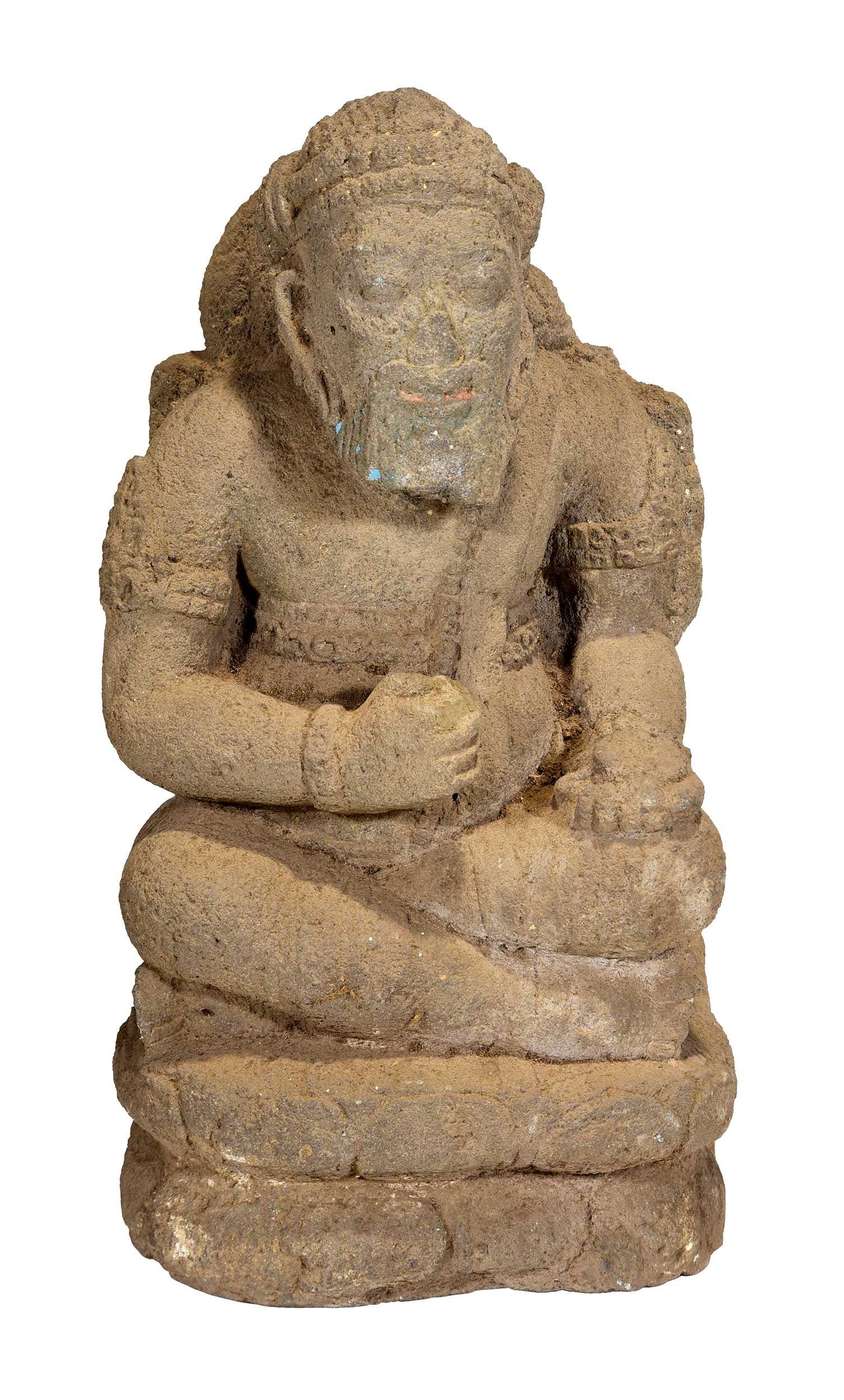Javanese Carved Volcanic Stone Seated Figure (1 of 3)
