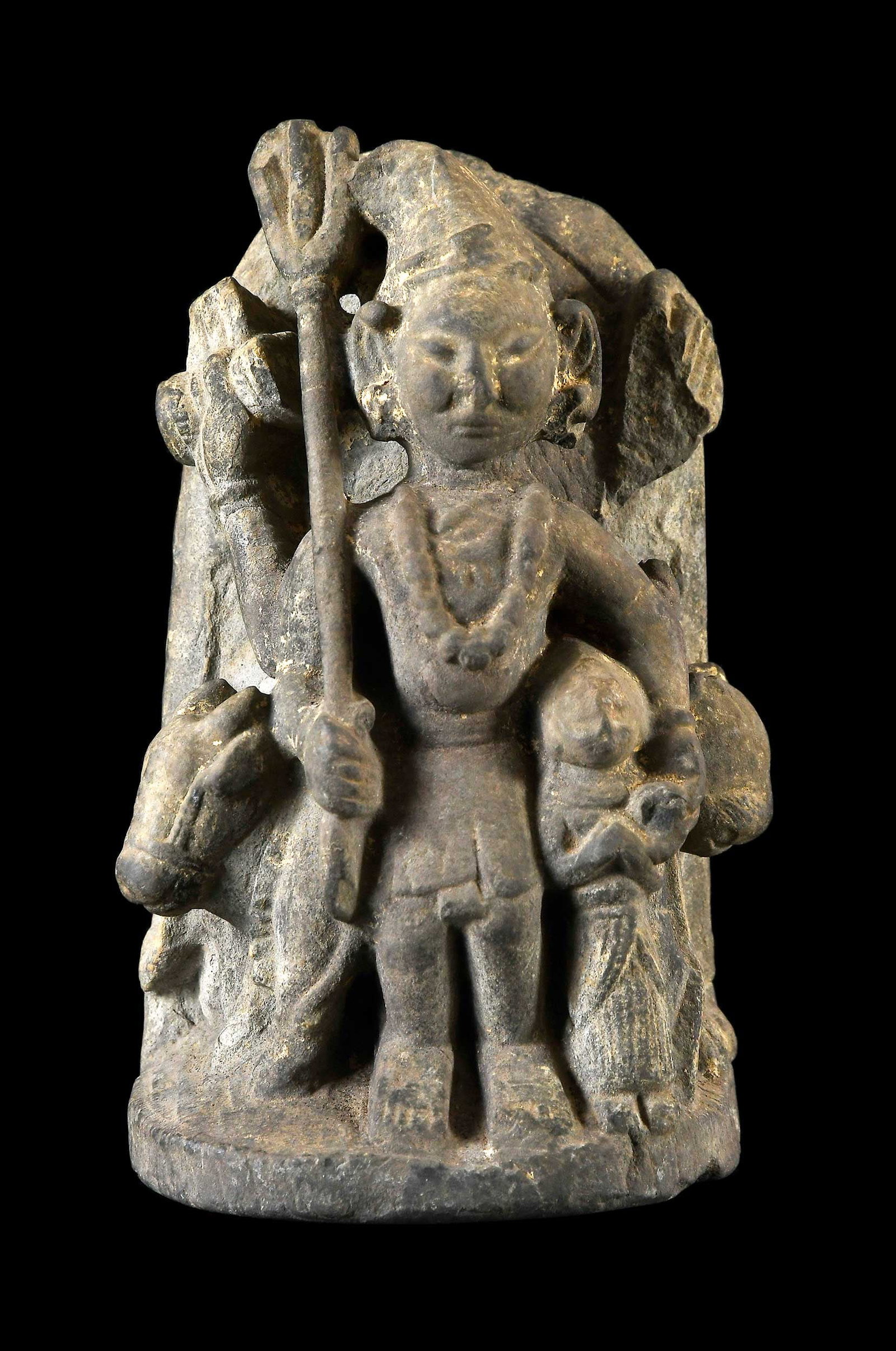 Early Indian Carved Stone Hindu Deity Figural Group (1 of 5)