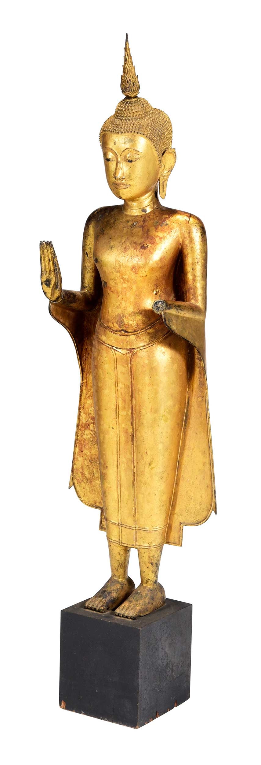 Large Thai Gilt Bronze Standing Buddha Figure (1 of 14)