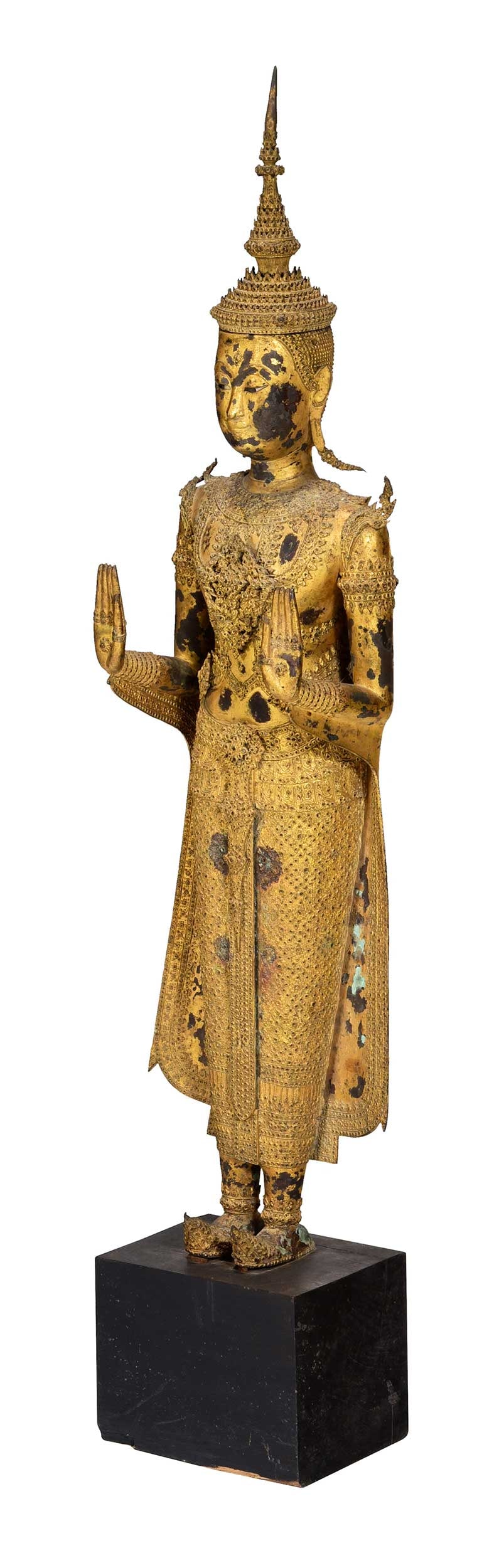 Large Thai Gilt Bronze Standing Buddha Figure (1 of 13)