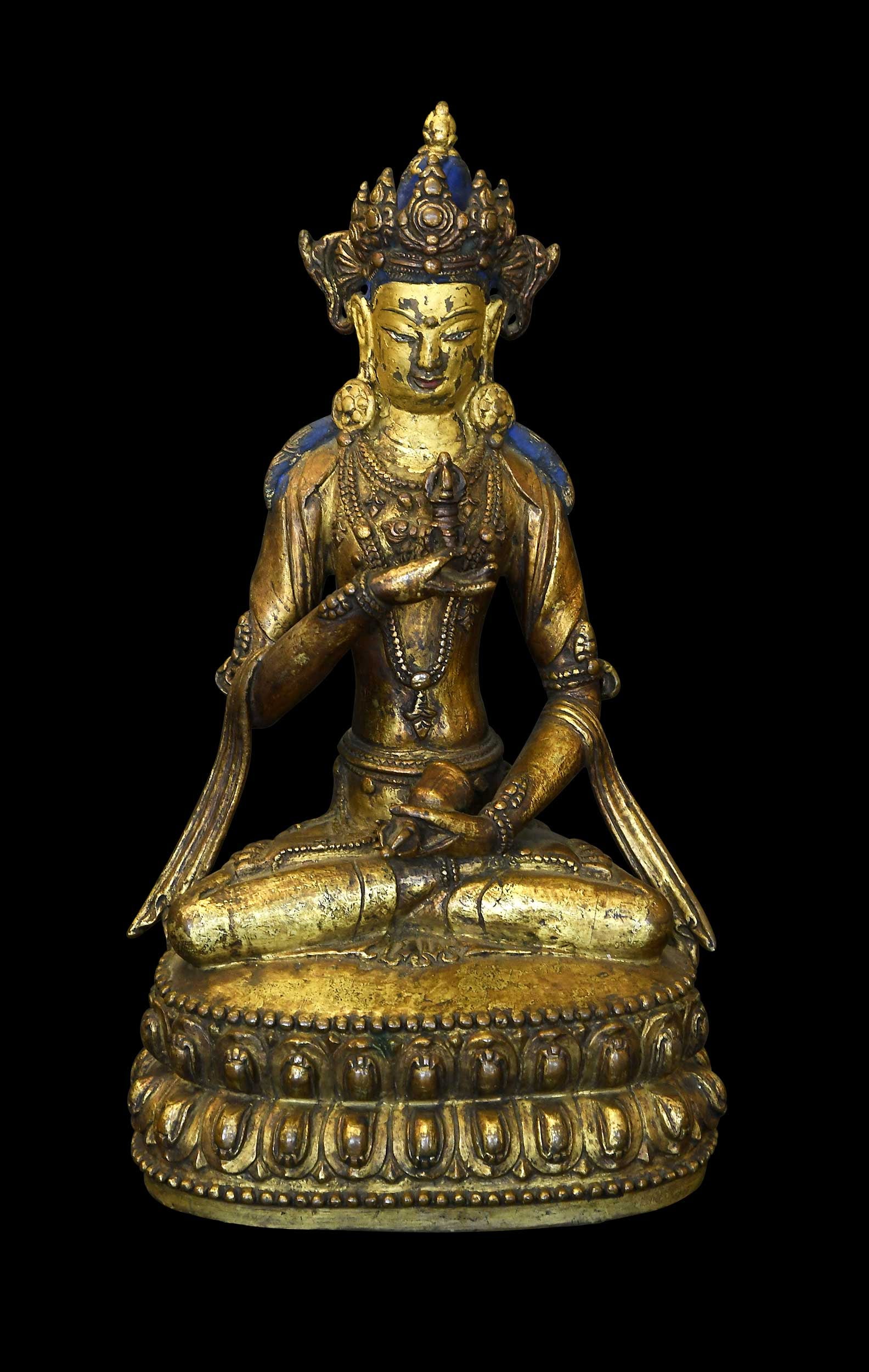 Sino-Tibetan Gilt Bronze Seated Vajrasattva Figure (1 of 10)