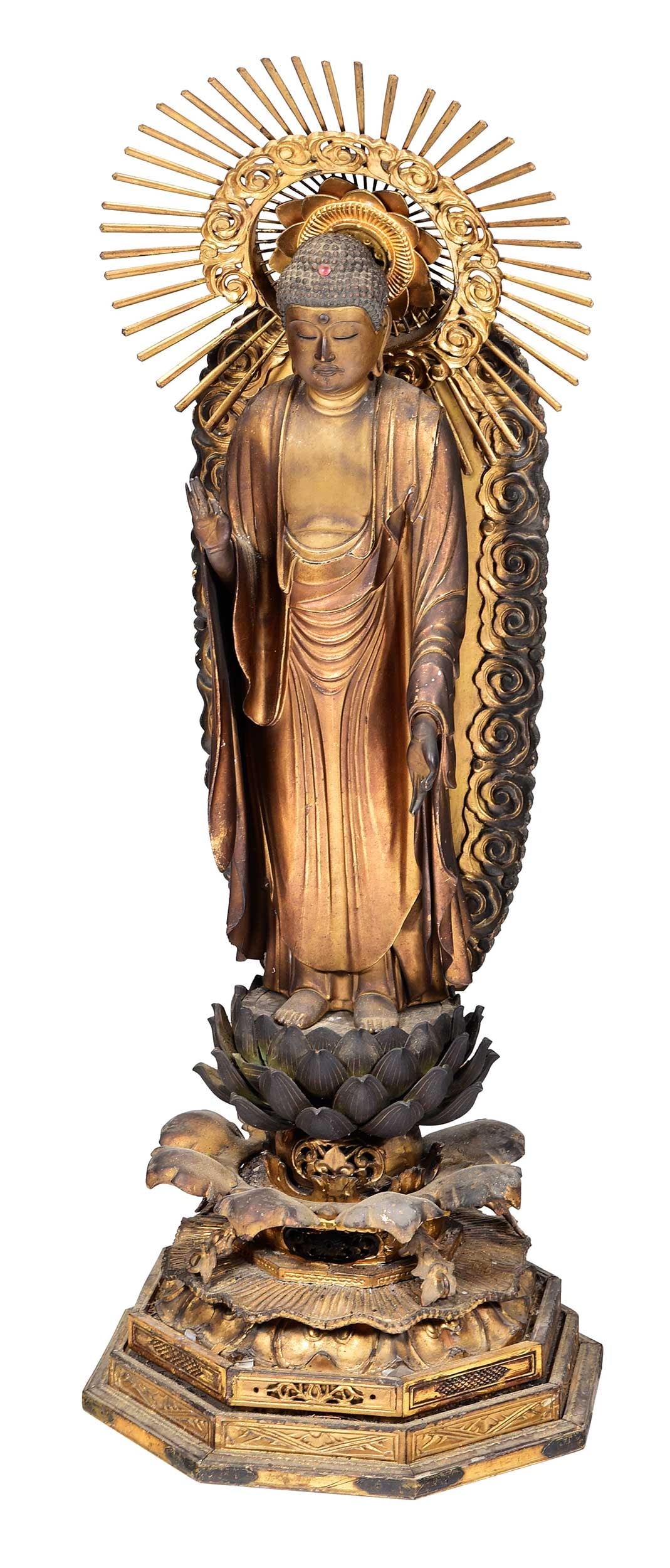 Japanese Lacquered and Giltwood Standing Amida Butsu Figure (1 of 11)