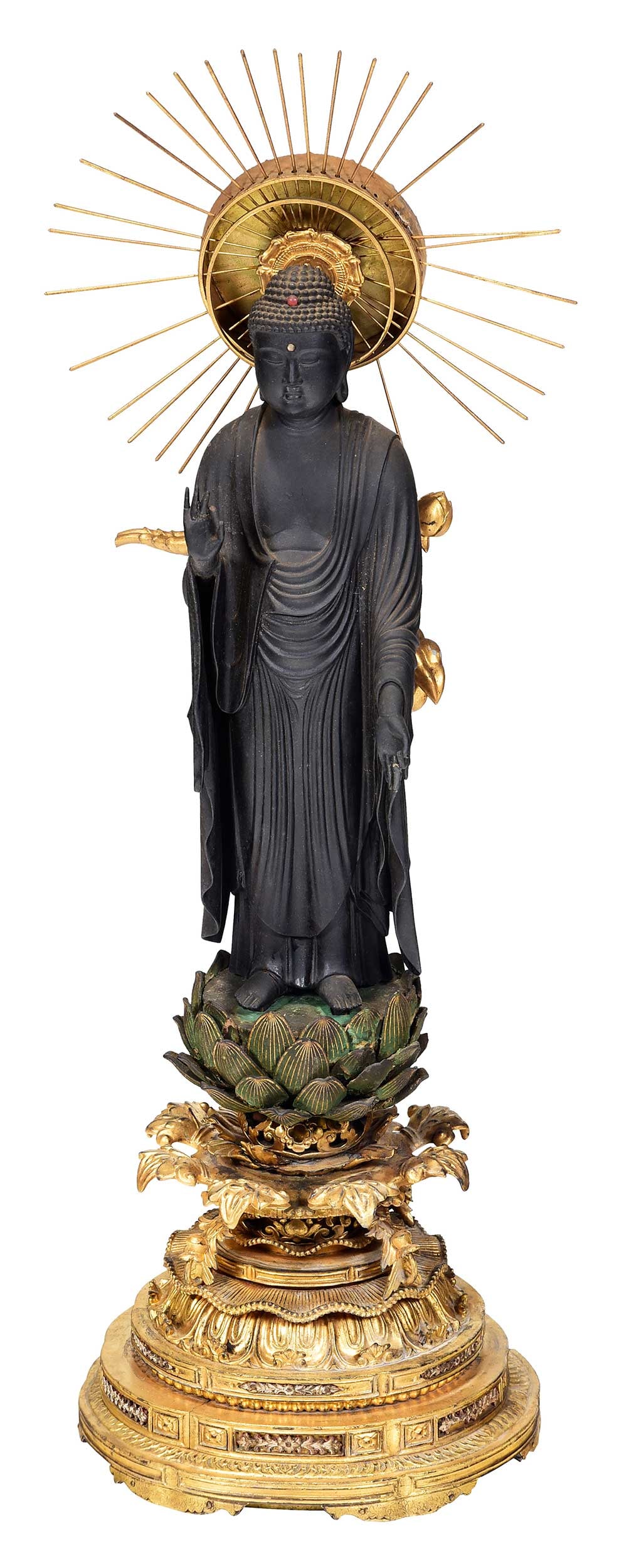 Japanese Lacquered and Giltwood Standing Amida Butsu Figure (1 of 11)