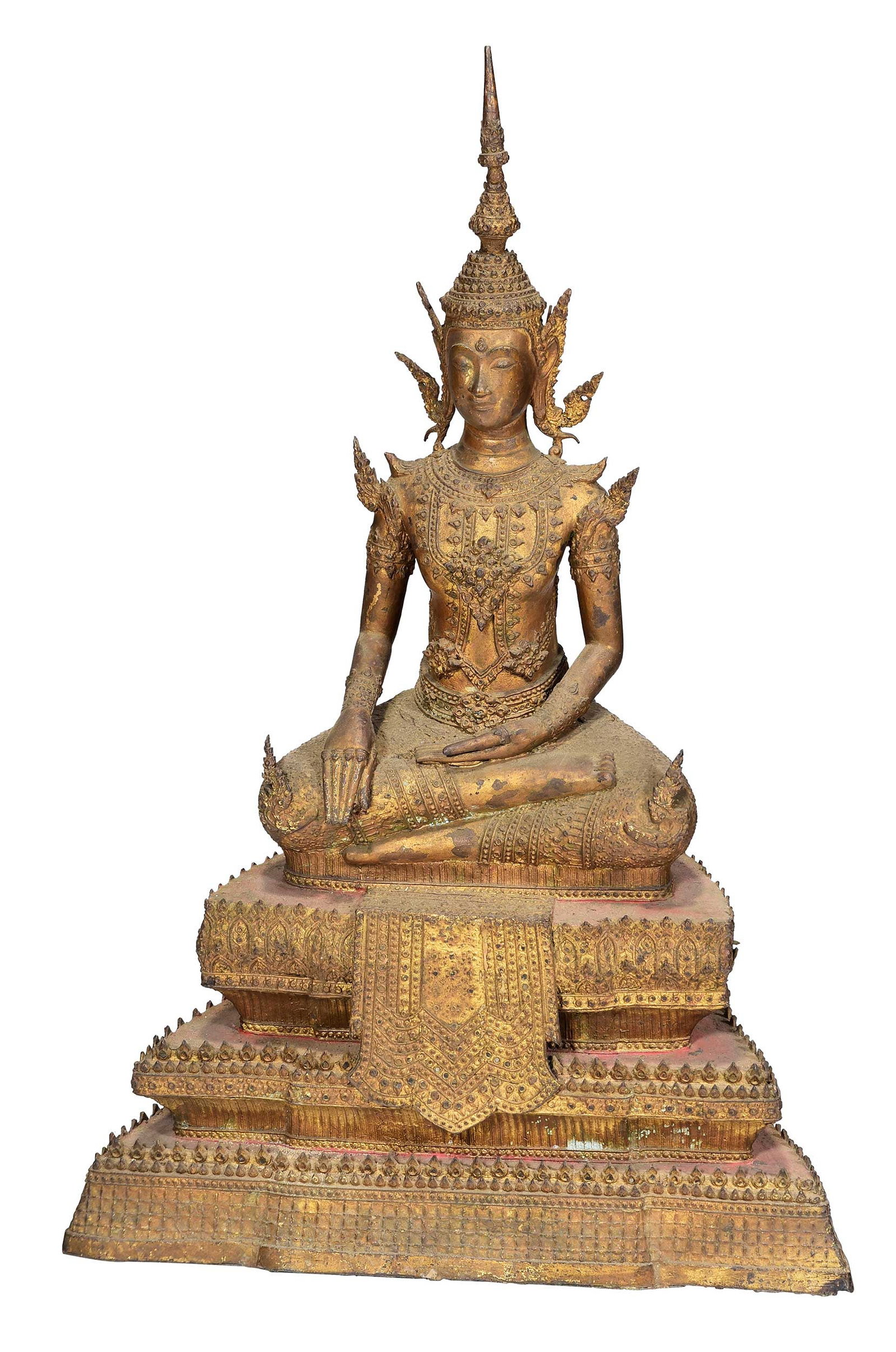 Large Thai Gilt Bronze Seated Buddha Figure (1 of 8)