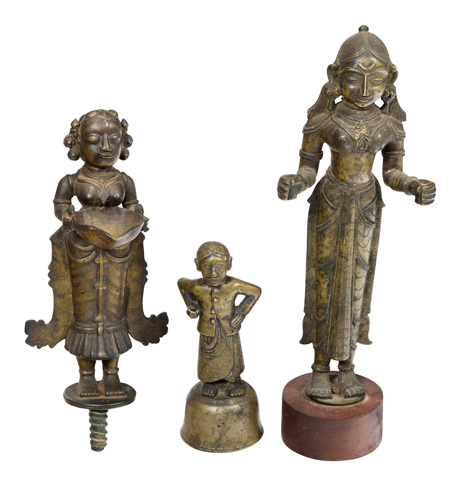 Three Indian Bronze Standing Figures (1 of 6)