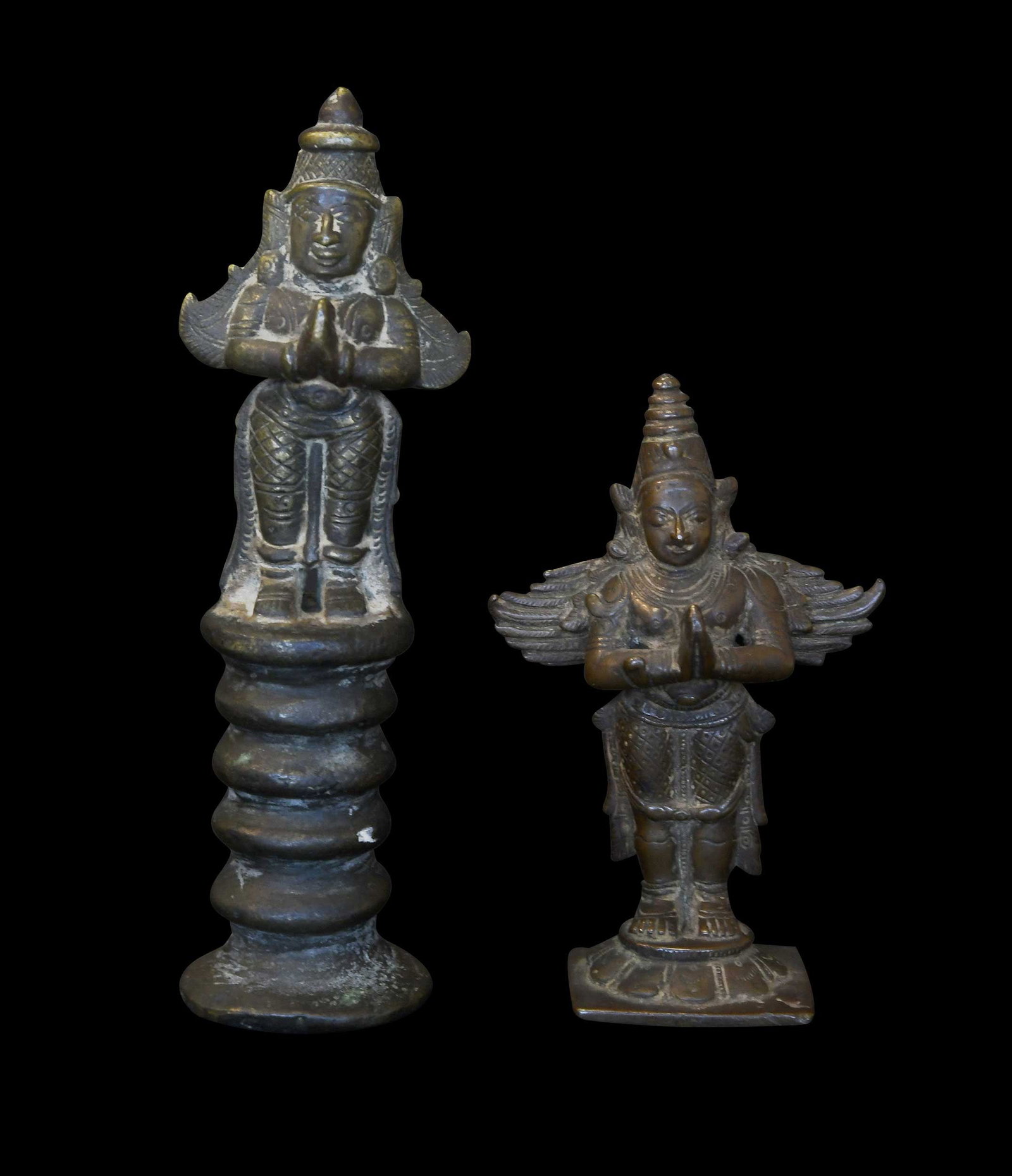 Two Miniature Indian Bronze Standing Garuda/Hanuman Figures (1 of 5)