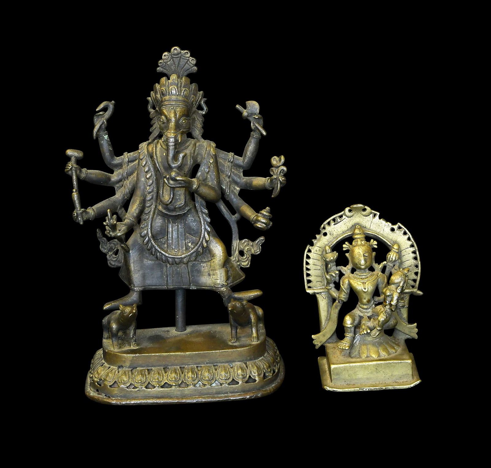 Two Bronze Hindu Deity Figural Groups (1 of 8)