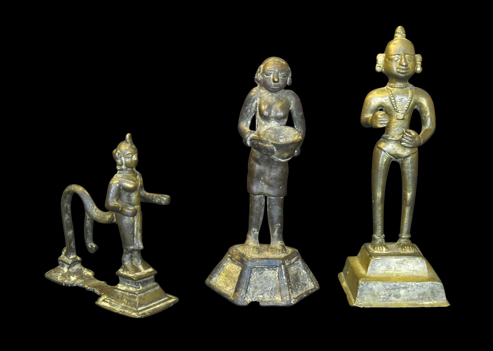 Three Small Indian Bronze Standing Figures (1 of 6)