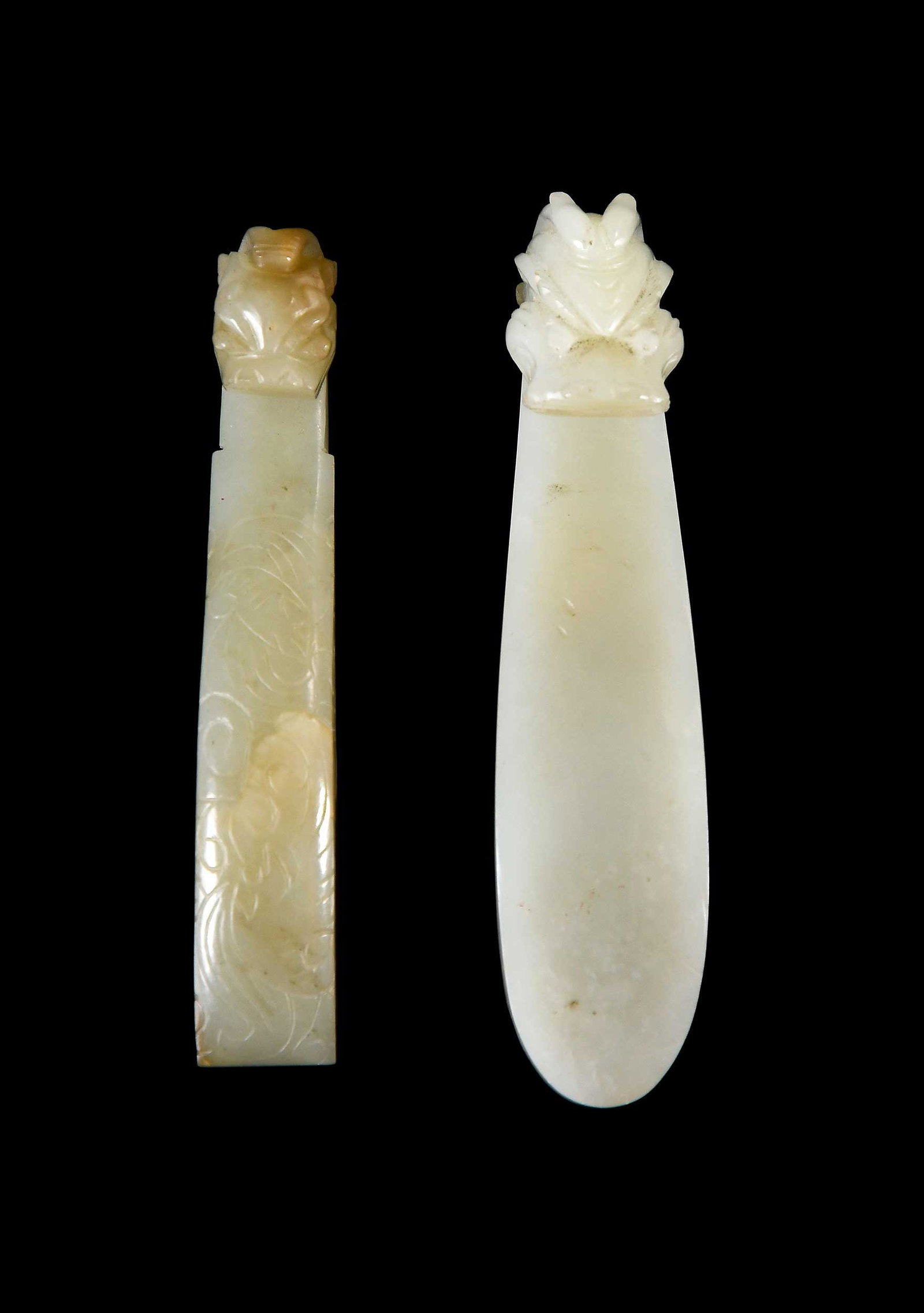 Two Chinese Carved Jade Dragon Belt Hooks (1 of 8)