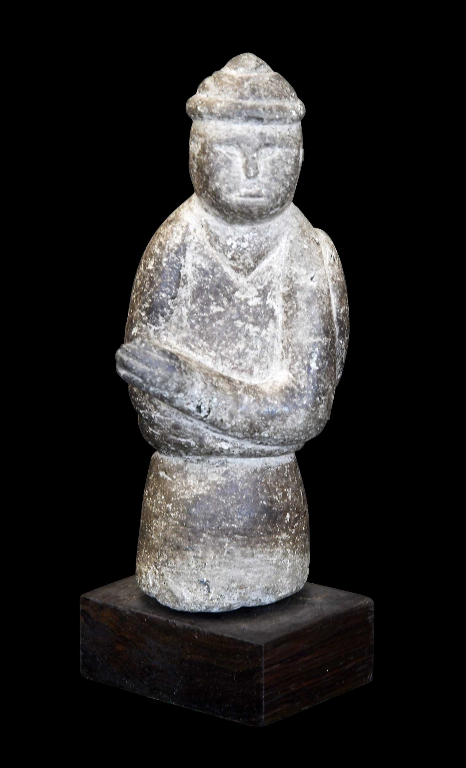 Chinese Carved Stone Robed Figure (1 of 3)