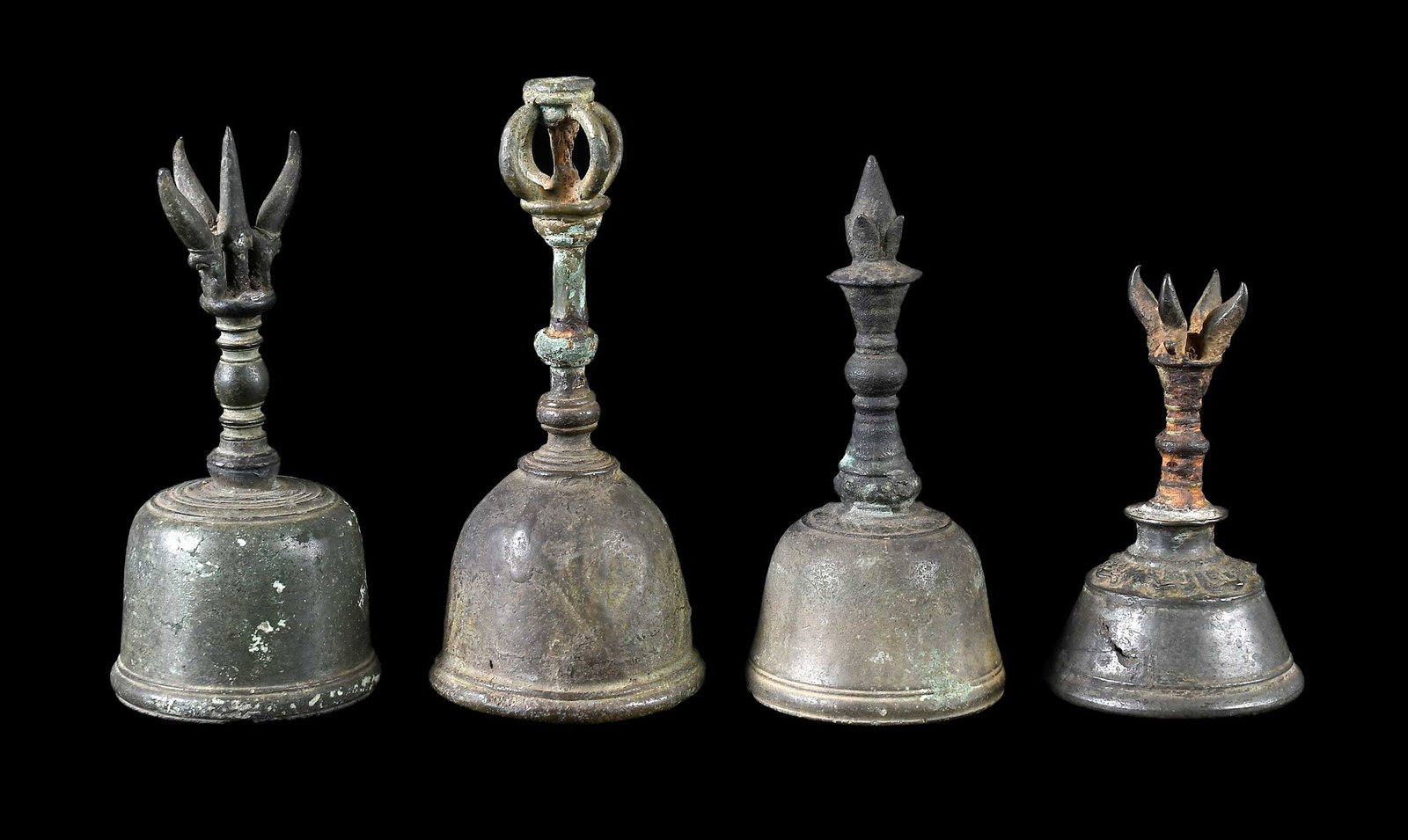 Four Majapahit Style Bronze Ghantas or Ritual Bells (1 of 10)