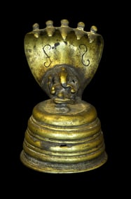 Indian Cast Bronze Naga Linga with Ganesha