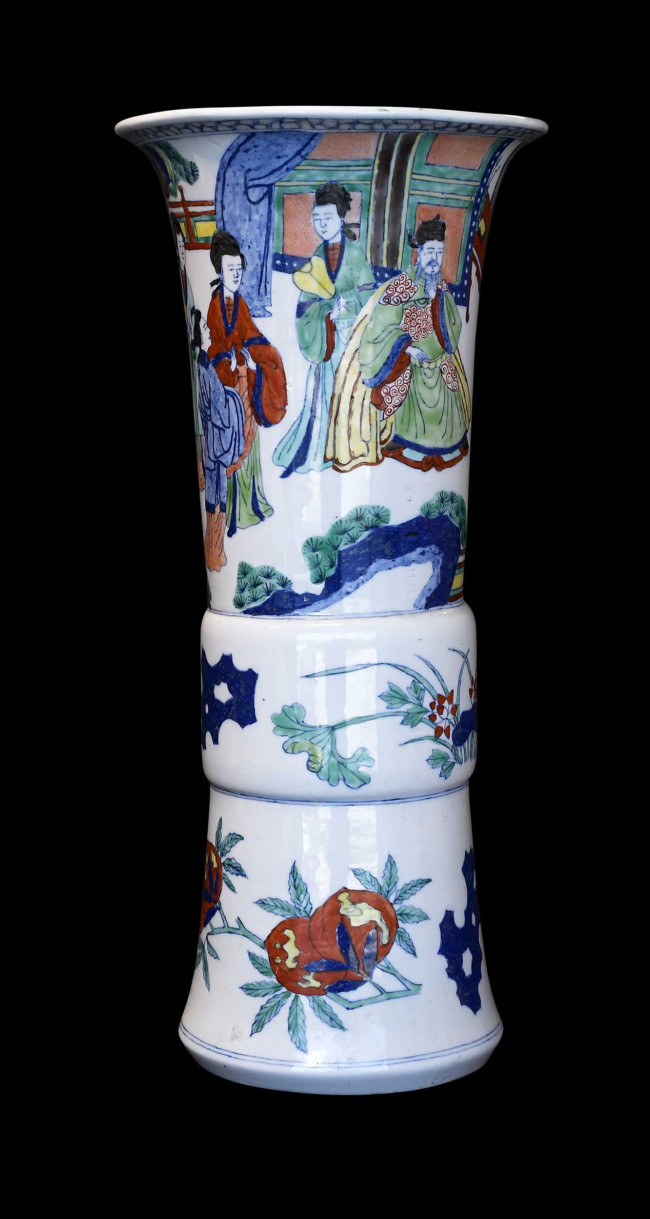 Chinese Porcelain Wucai Flared Gu Vase (1 of 5)