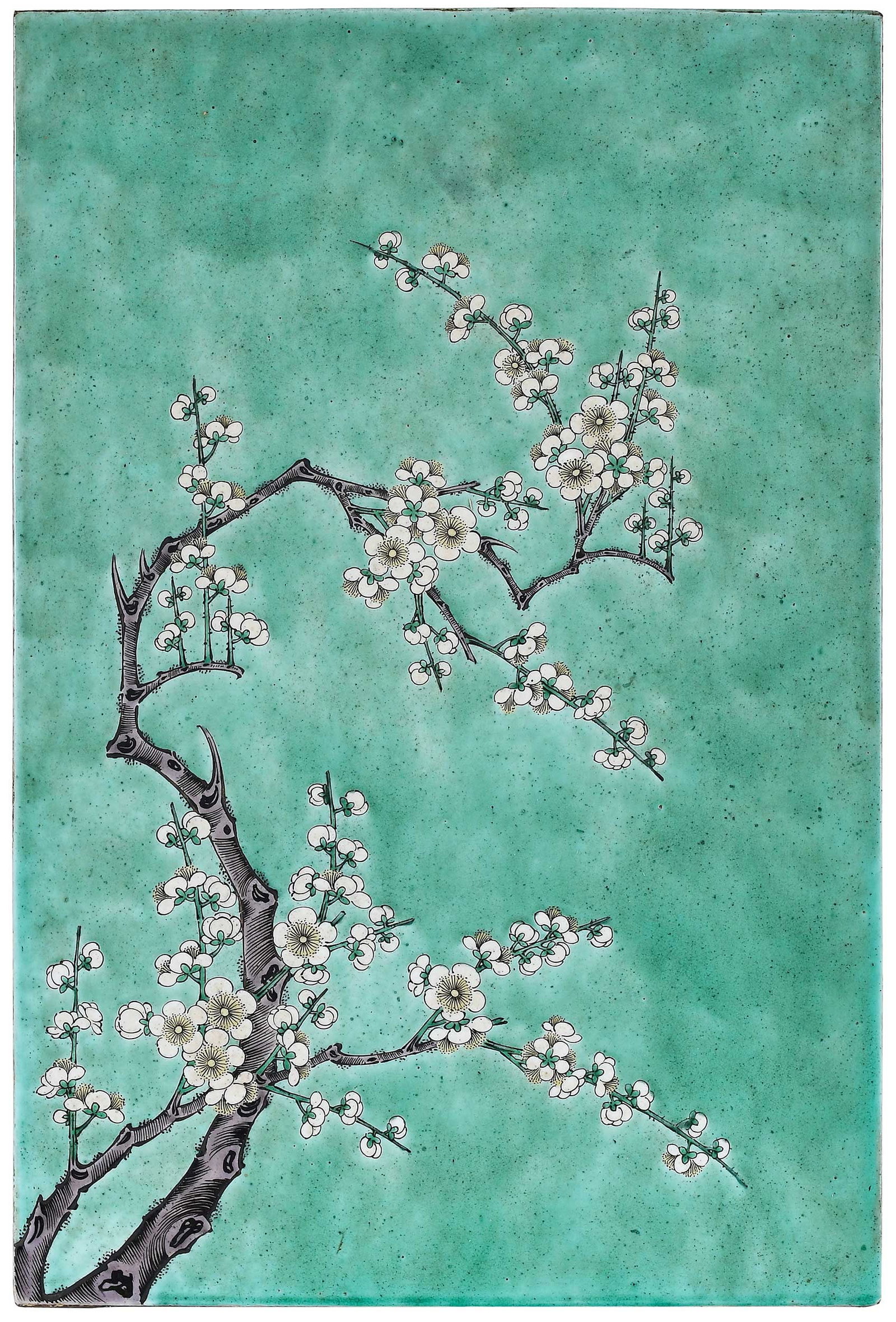 Chinese Prunus Blossom Porcelain Plaque (1 of 7)