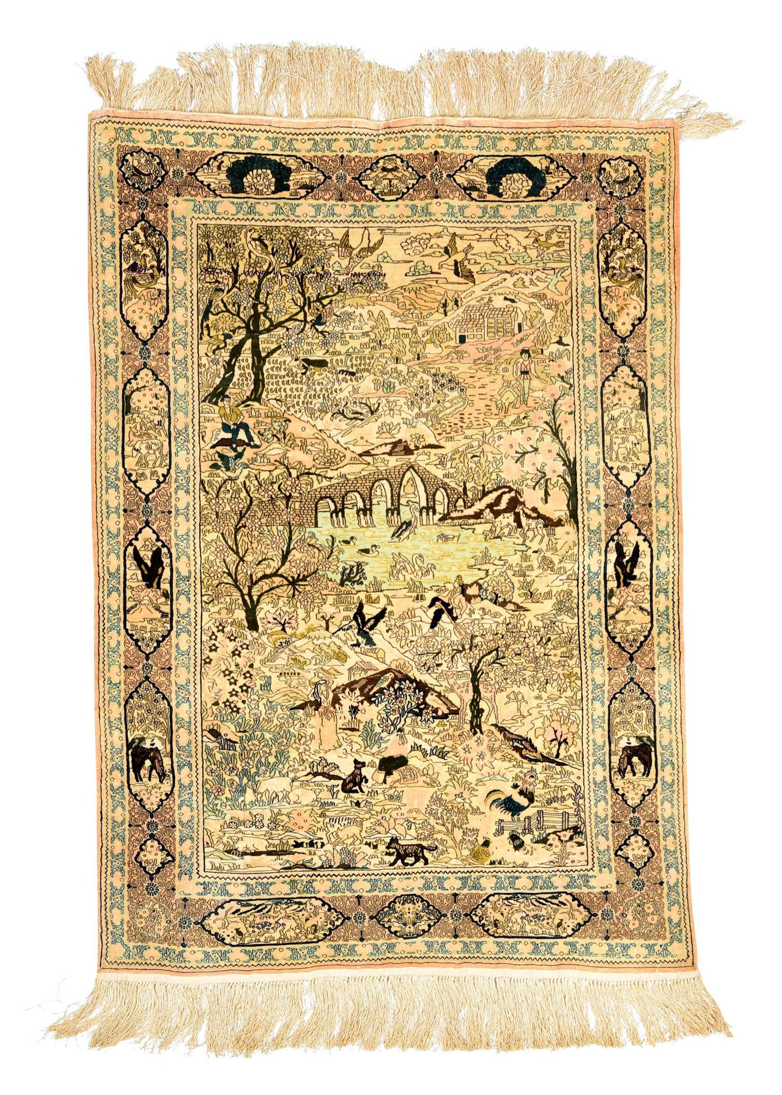 Chinese Pictorial Persian Style Silk Mat (1 of 5)