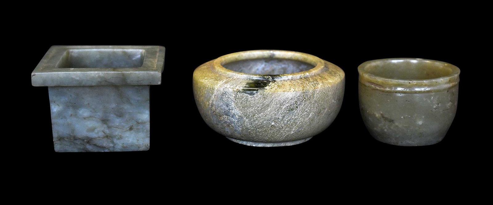 Three Chinese Carved Jade Vessels (1 of 7)