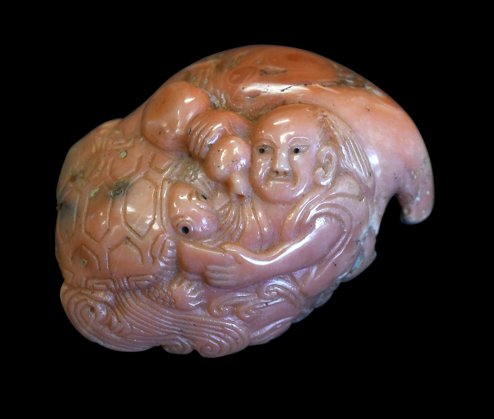 Chinese Carved Coral Figural Table Object (1 of 3)