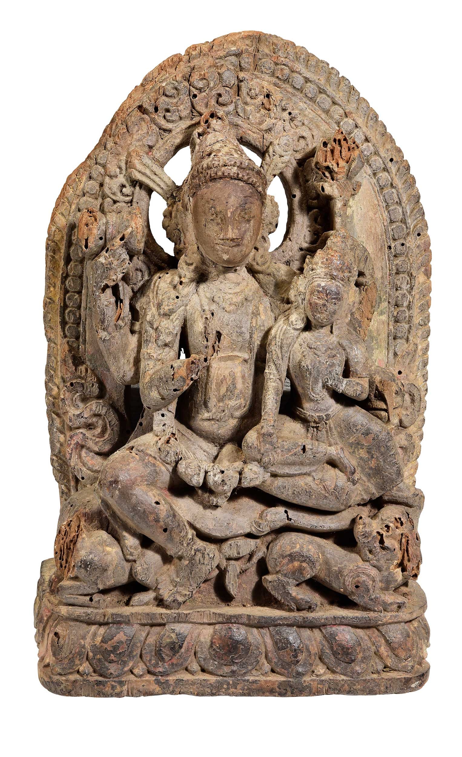 Nepalese Carved Wood Figural Group (1 of 5)