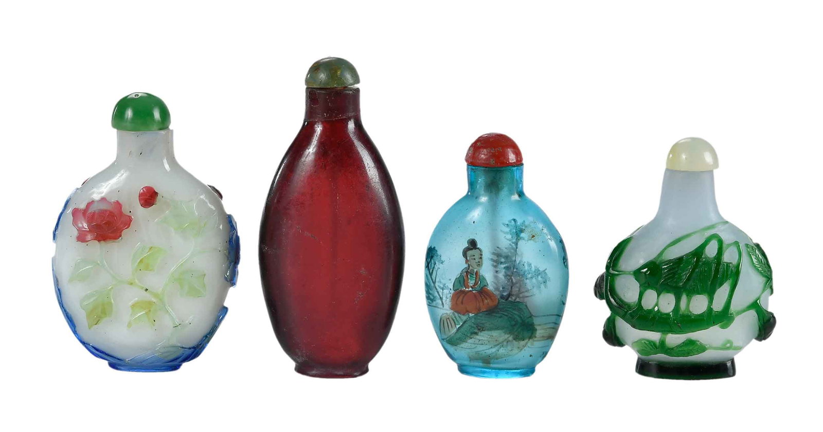 Four Chinese Glass Snuff Bottles (1 of 7)