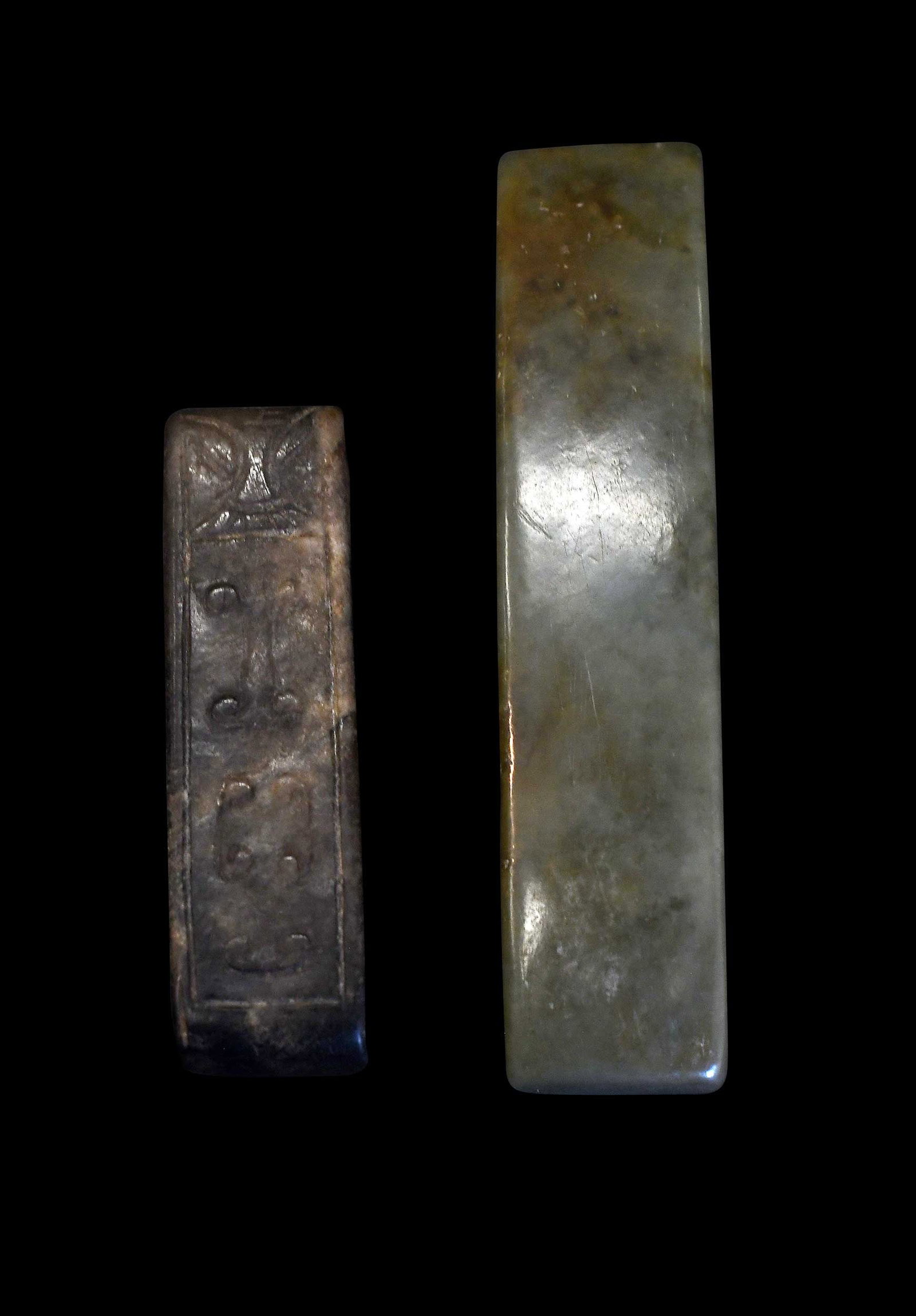Two Chinese Carved Jade Sword Fittings (1 of 4)