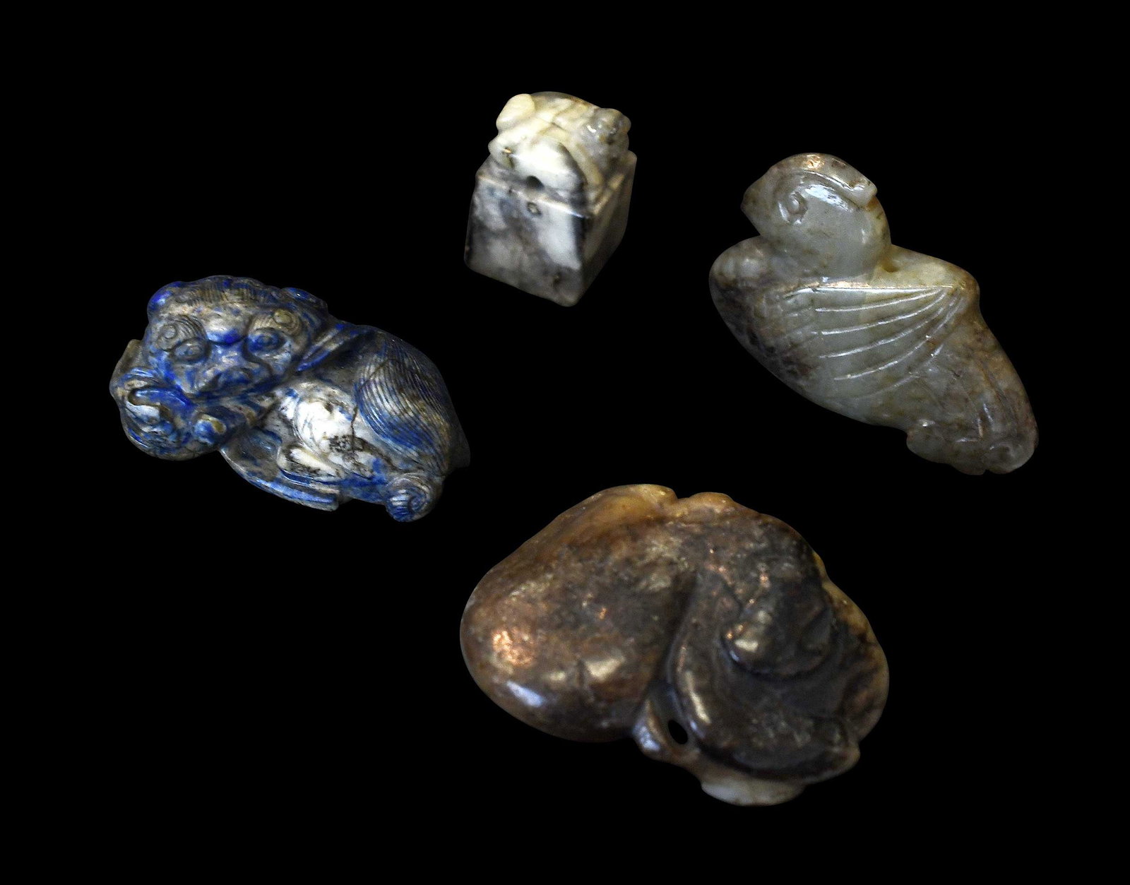 Four Small Chinese Carved Jade Objects (1 of 7)