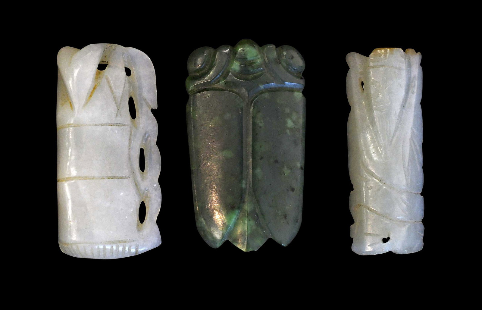 Three Chinese Carved Jade Pendants (1 of 2)