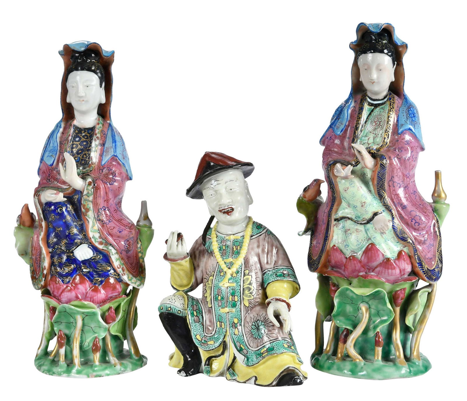 Three Chinese Export Figures, Pair of Guanyin (1 of 7)