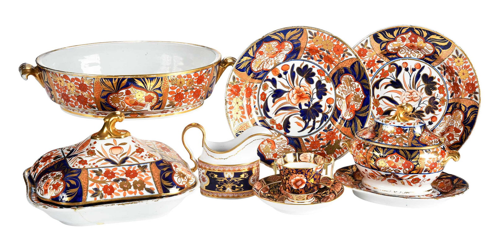 41 Pieces of Assembled English Imari Porcelain Serviceware (1 of 4)