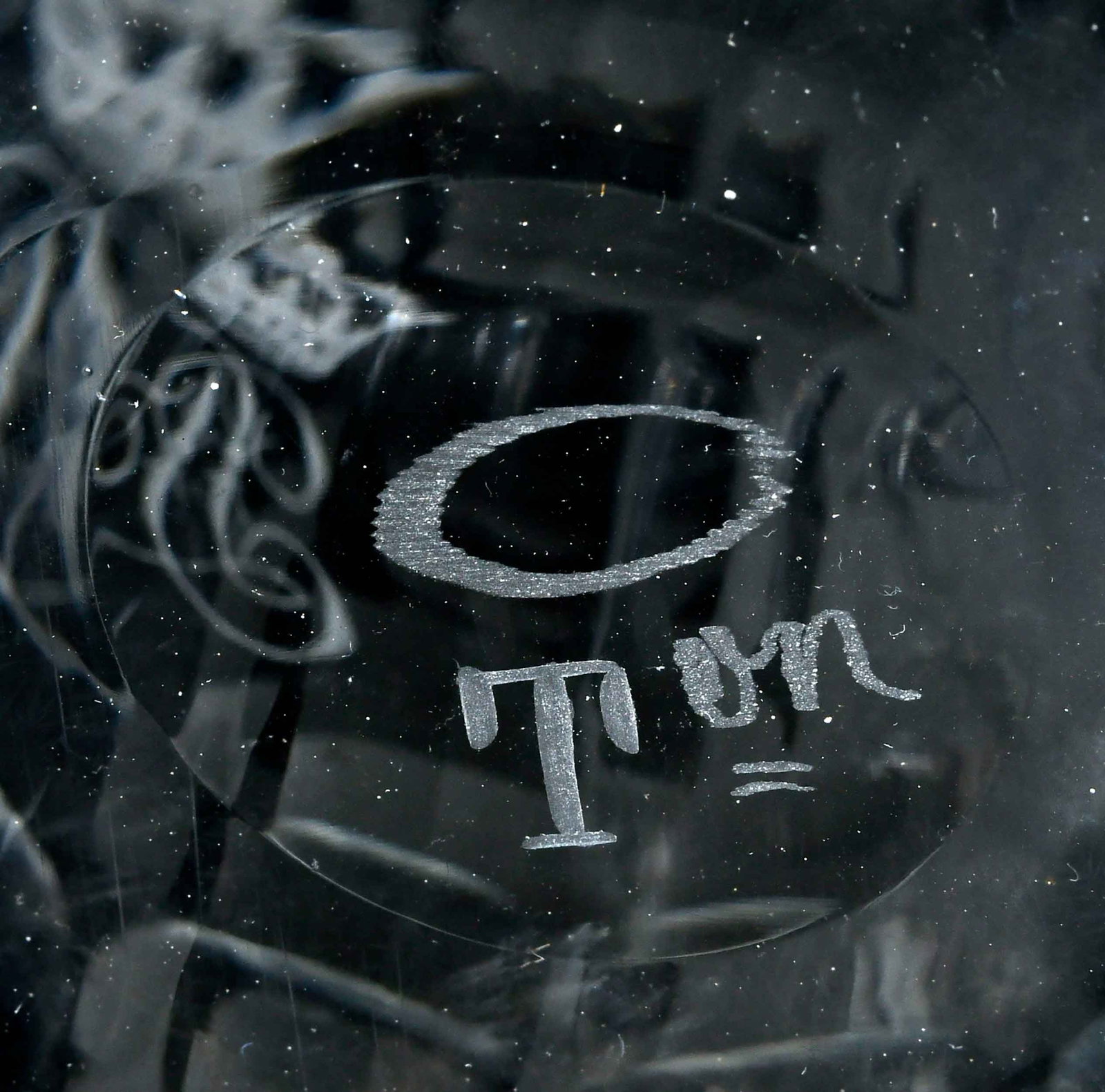 Three Georgian Monogrammed Glass Objects - 4