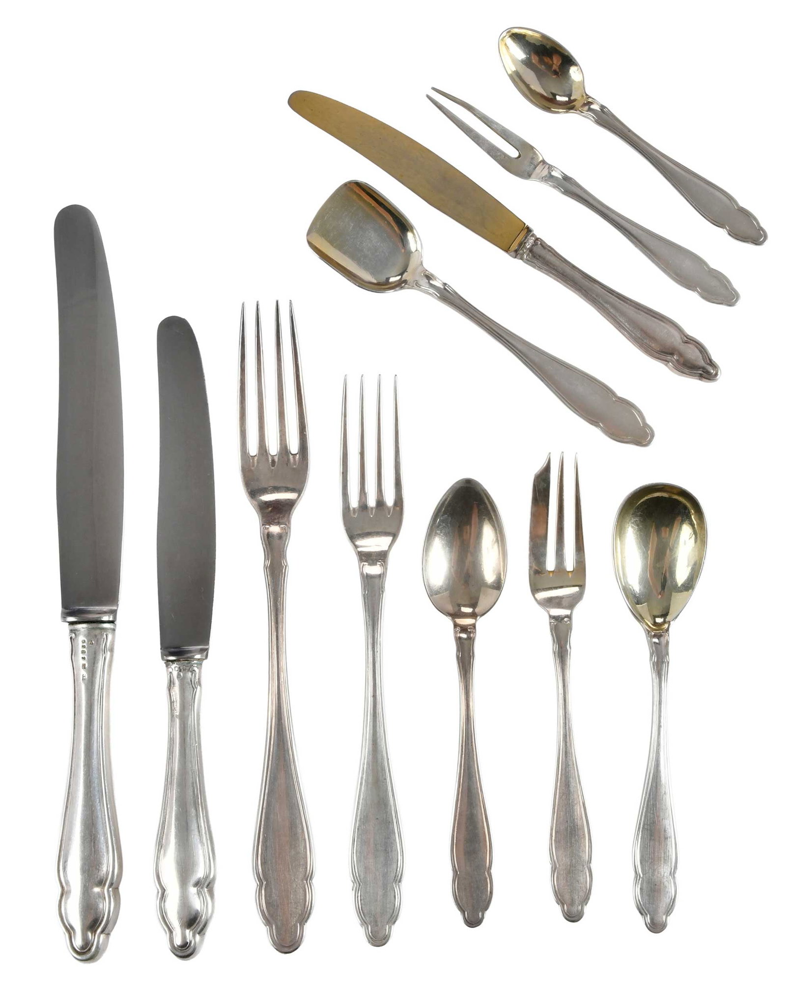 Large Set Continental Silver Flatware, Service for 12, 201 Pieces (1 of 7)