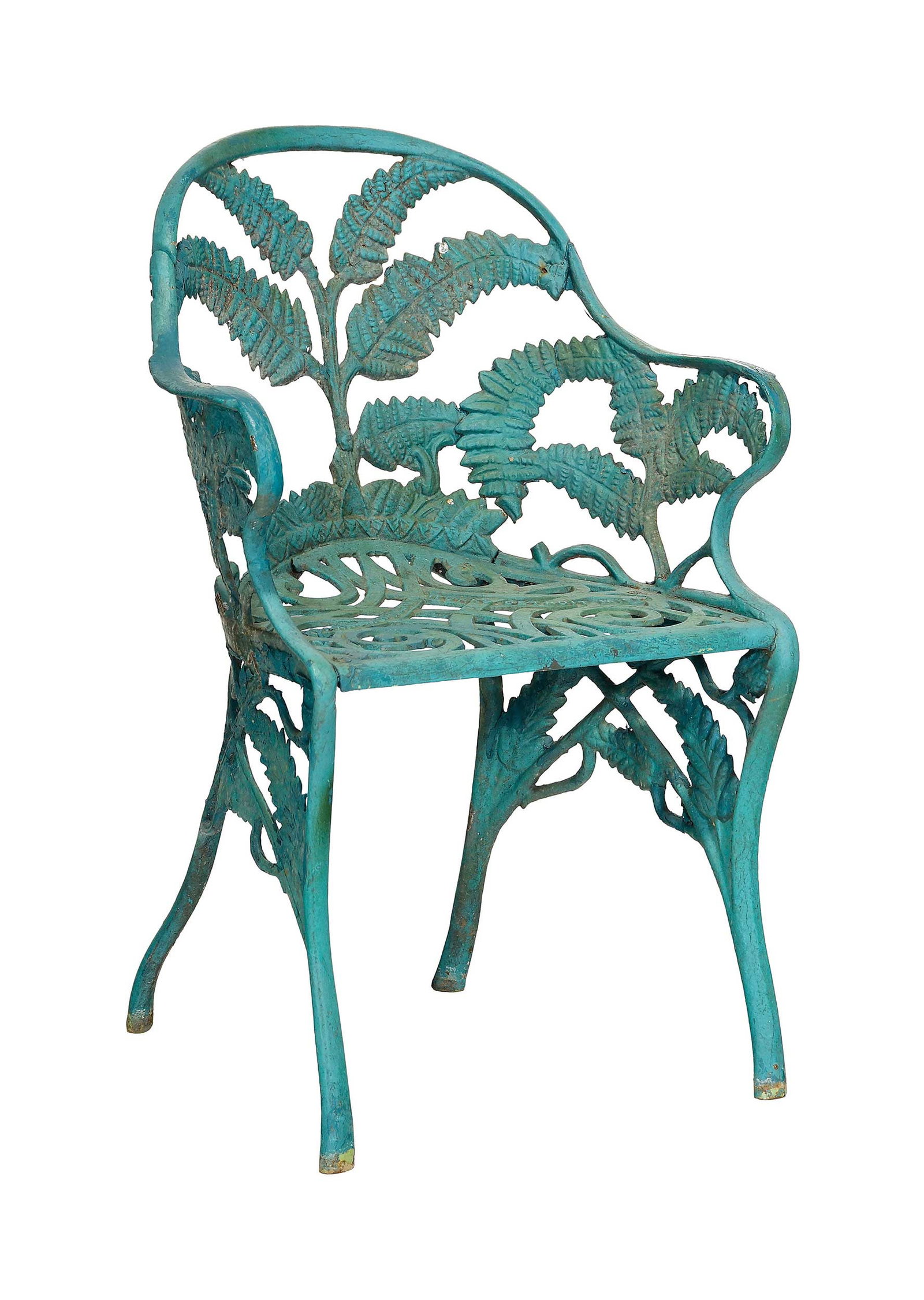 Stamped Detroit Fern Pattern Cast Iron Garden Chair (1 of 7)