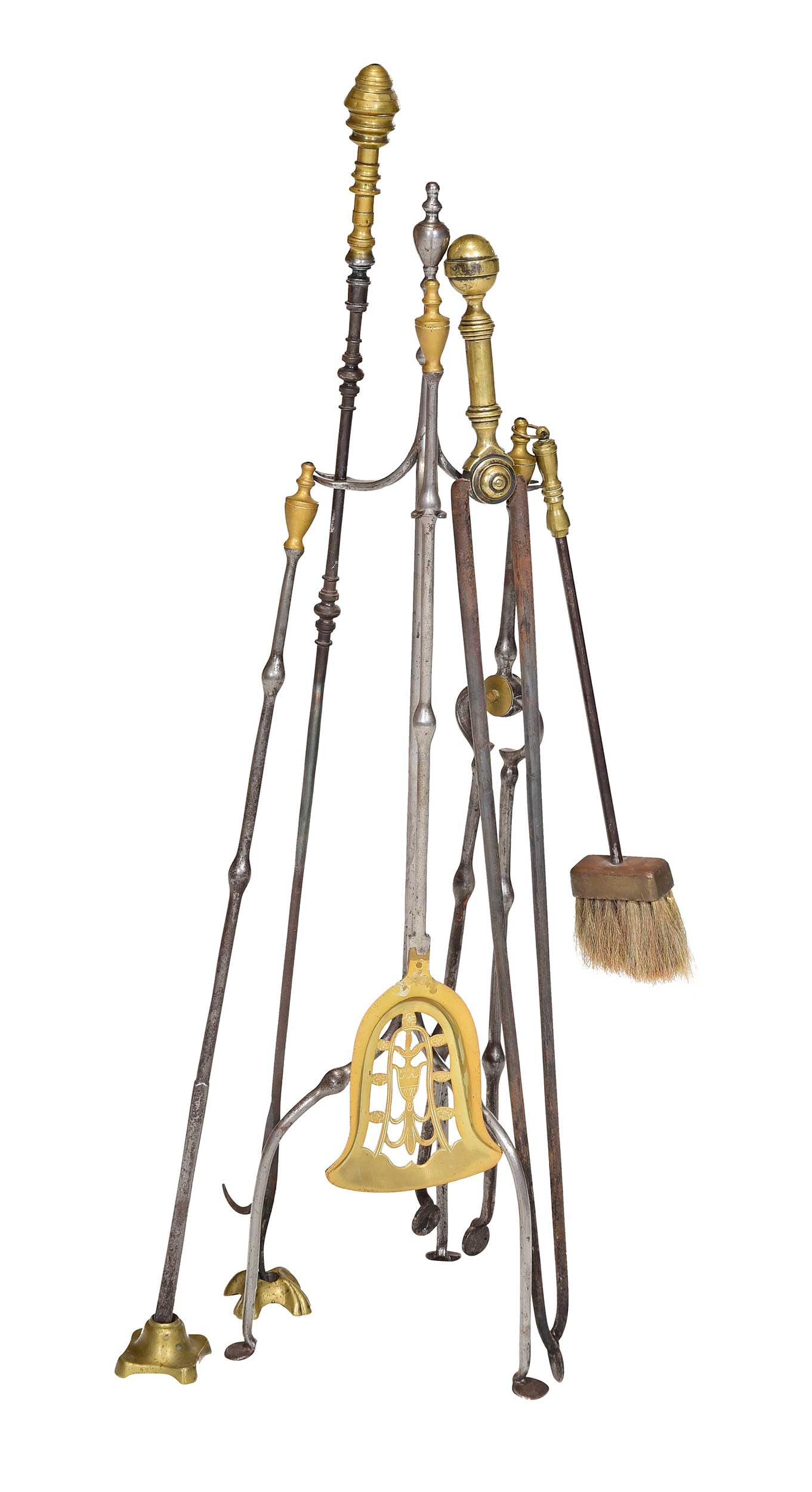 Collection of Assorted Brass and Iron Fireplace Tools (1 of 6)